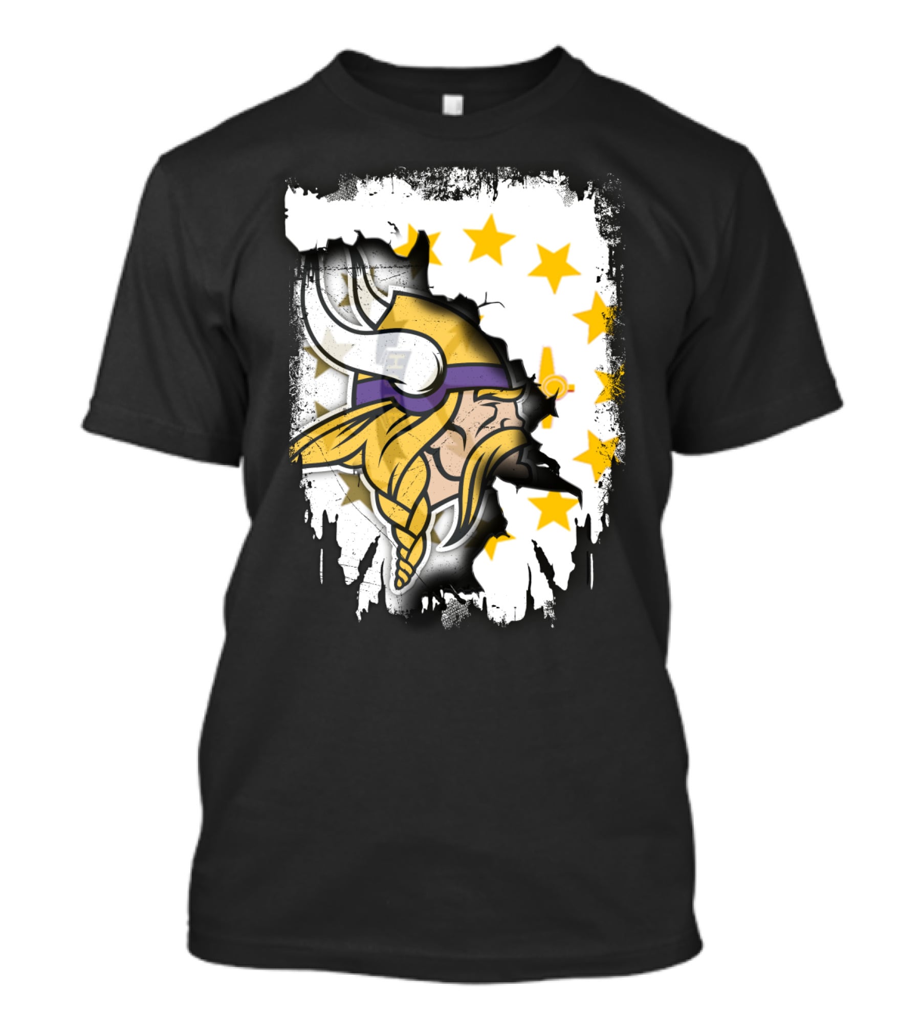 Rhode Island With Vikings And Stars T-Shirt