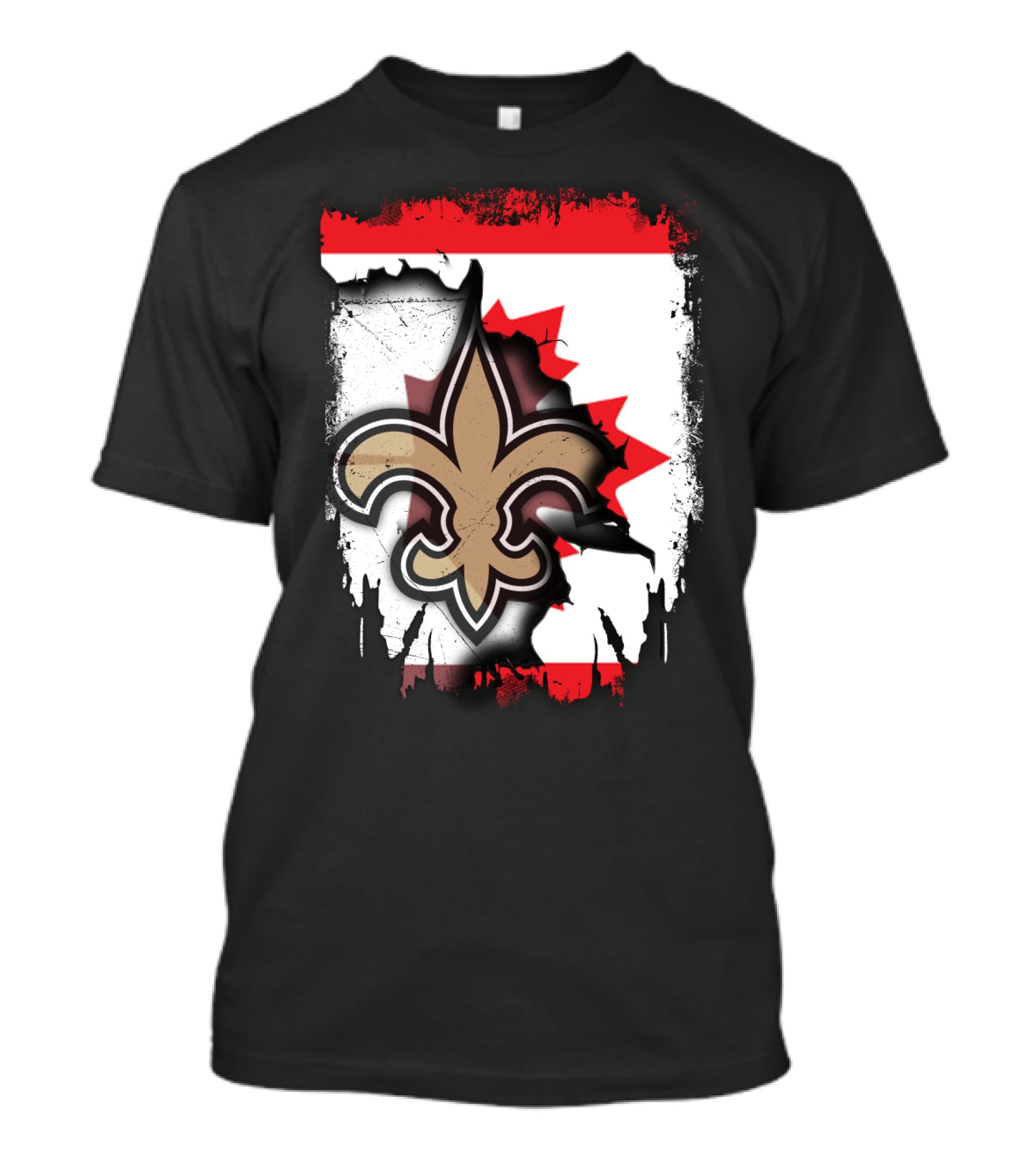 Canada Saints Maple Leaf Burst Fleur-de-lis T-Shirt