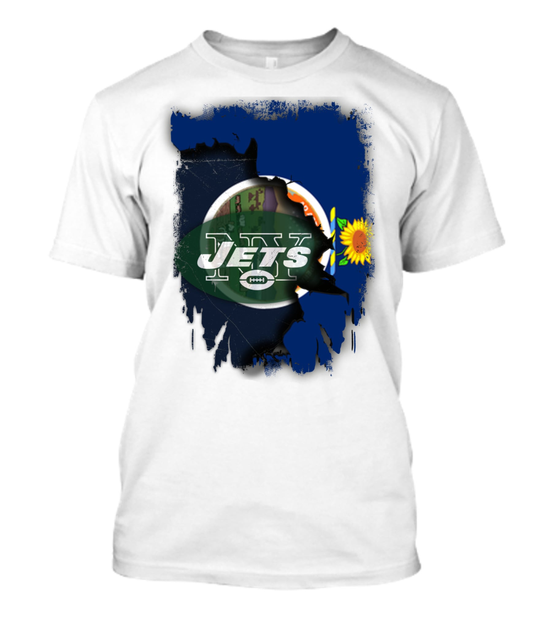Kansas Pride With New York Jets Logo And Sunflower T-Shirt