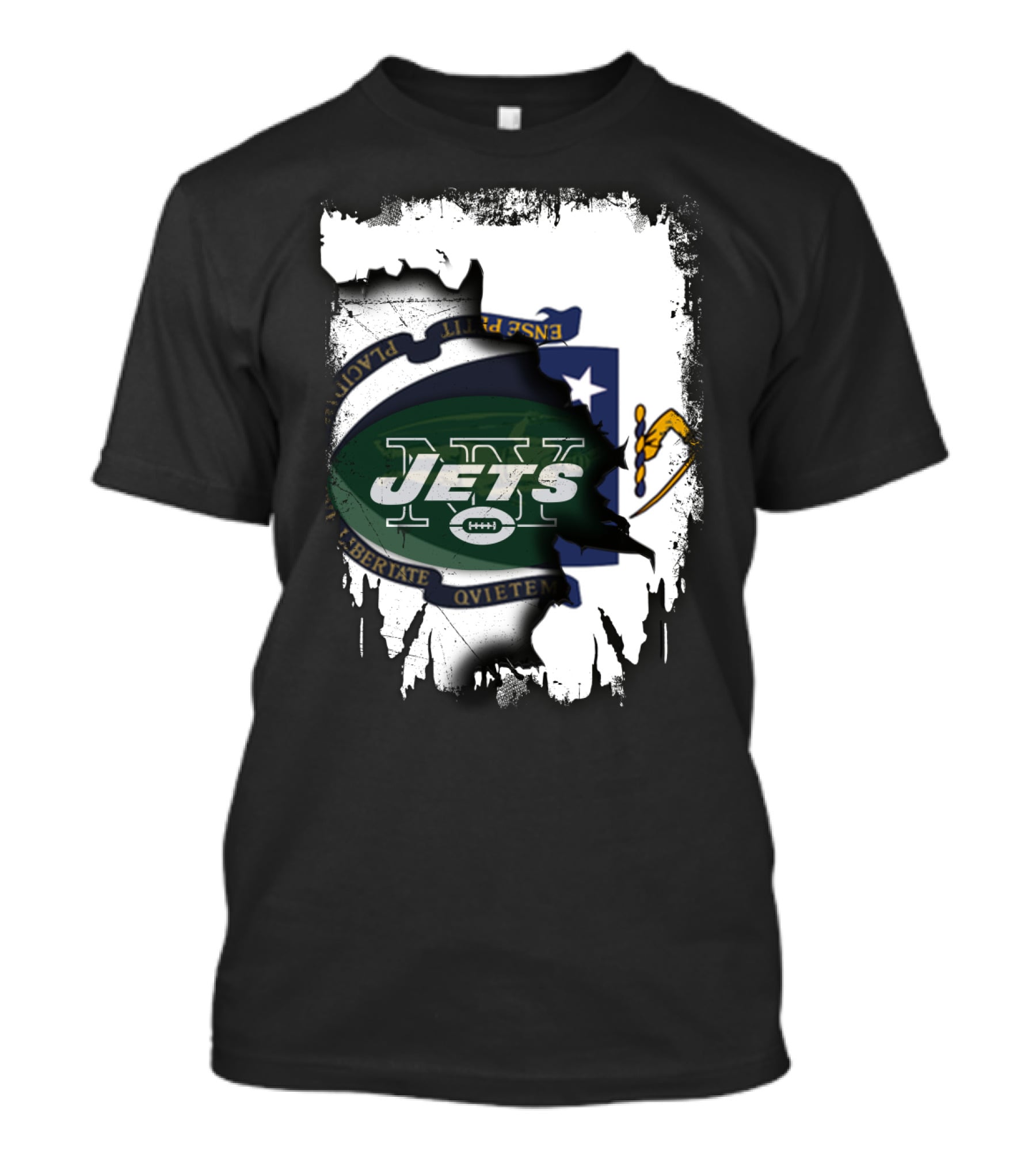 Massachusetts Emblem Combined With Jets T-Shirt