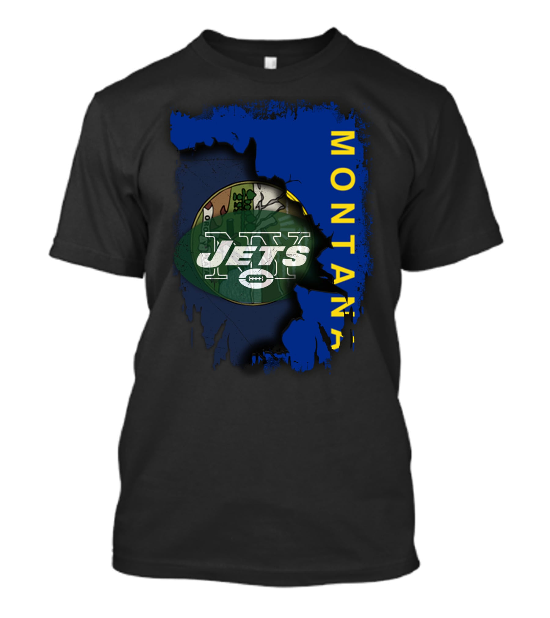 Montana Jets United With State Flag Emblem T-Shirt
