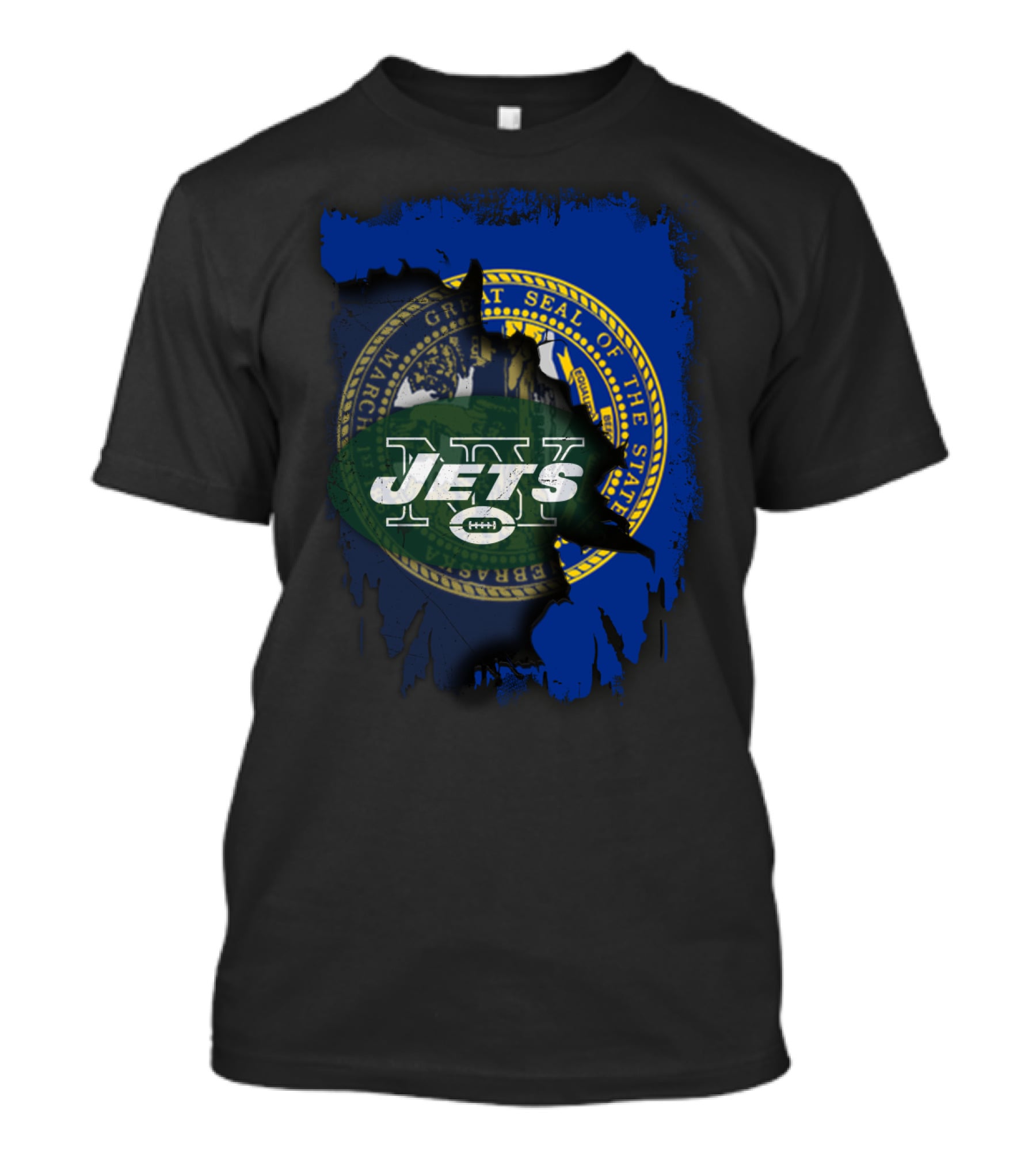 Nebraska State Seal With Jets Logo Fusion T-Shirt