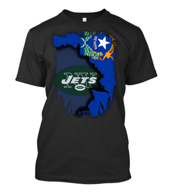 Nevada State Outline With Jets Logo And Flag Elements T-Shirt