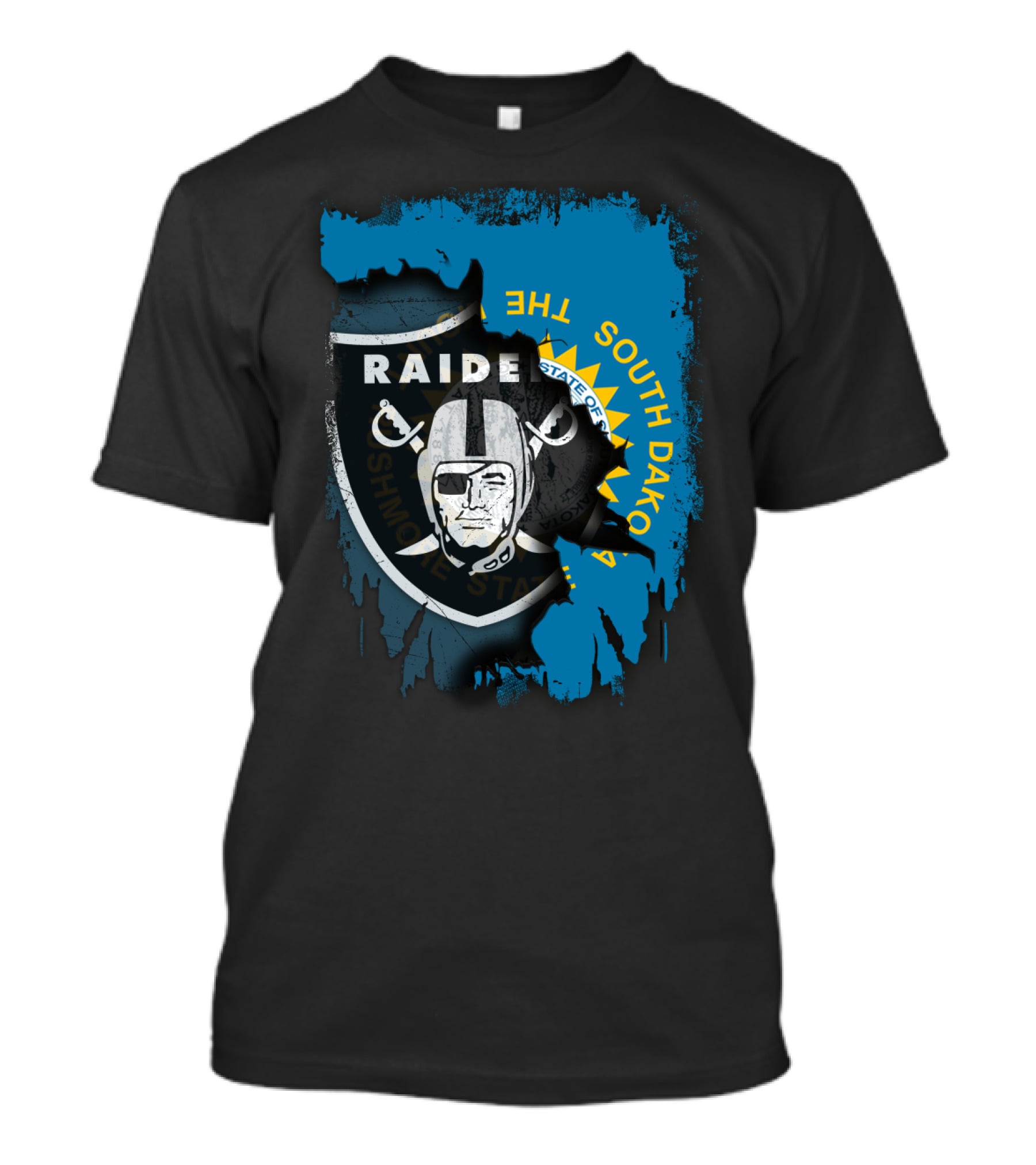 South Dakota Raiders Shield With State Flag Elements T-Shirt