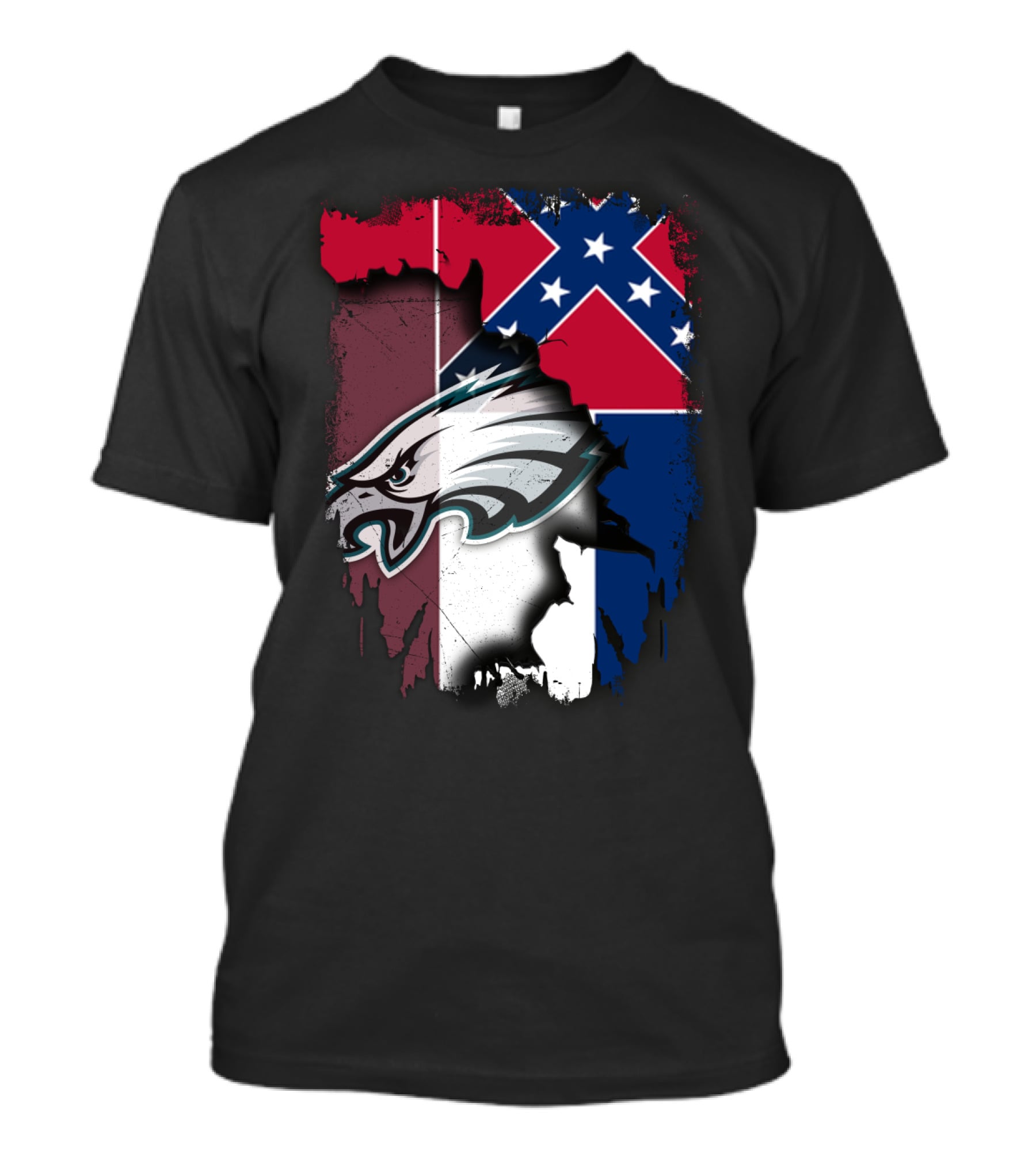 Mississippi Eagles With Confederate Flag Background T-Shirt