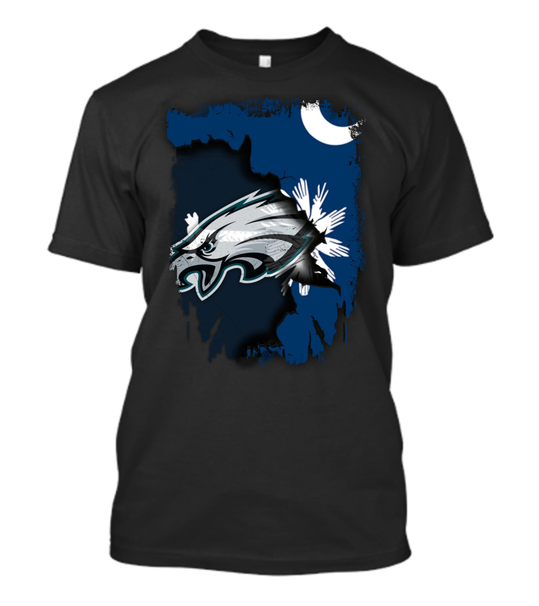 Together South Carolina With Philadelphia Eagles And Palmetto Crescent Moon T-Shirt
