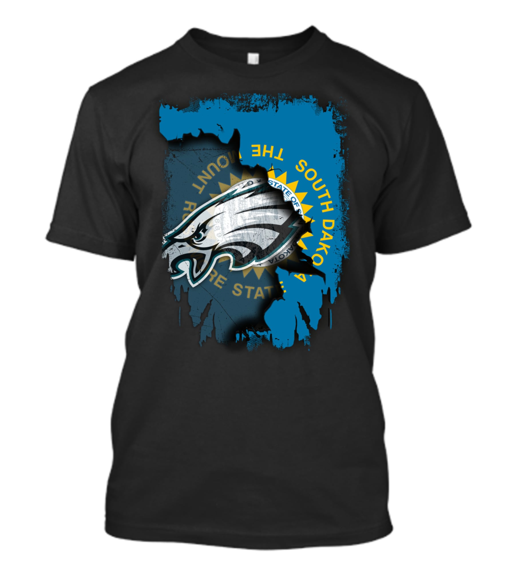Philadelphia Eagles South Dakota Map State T-Shirt