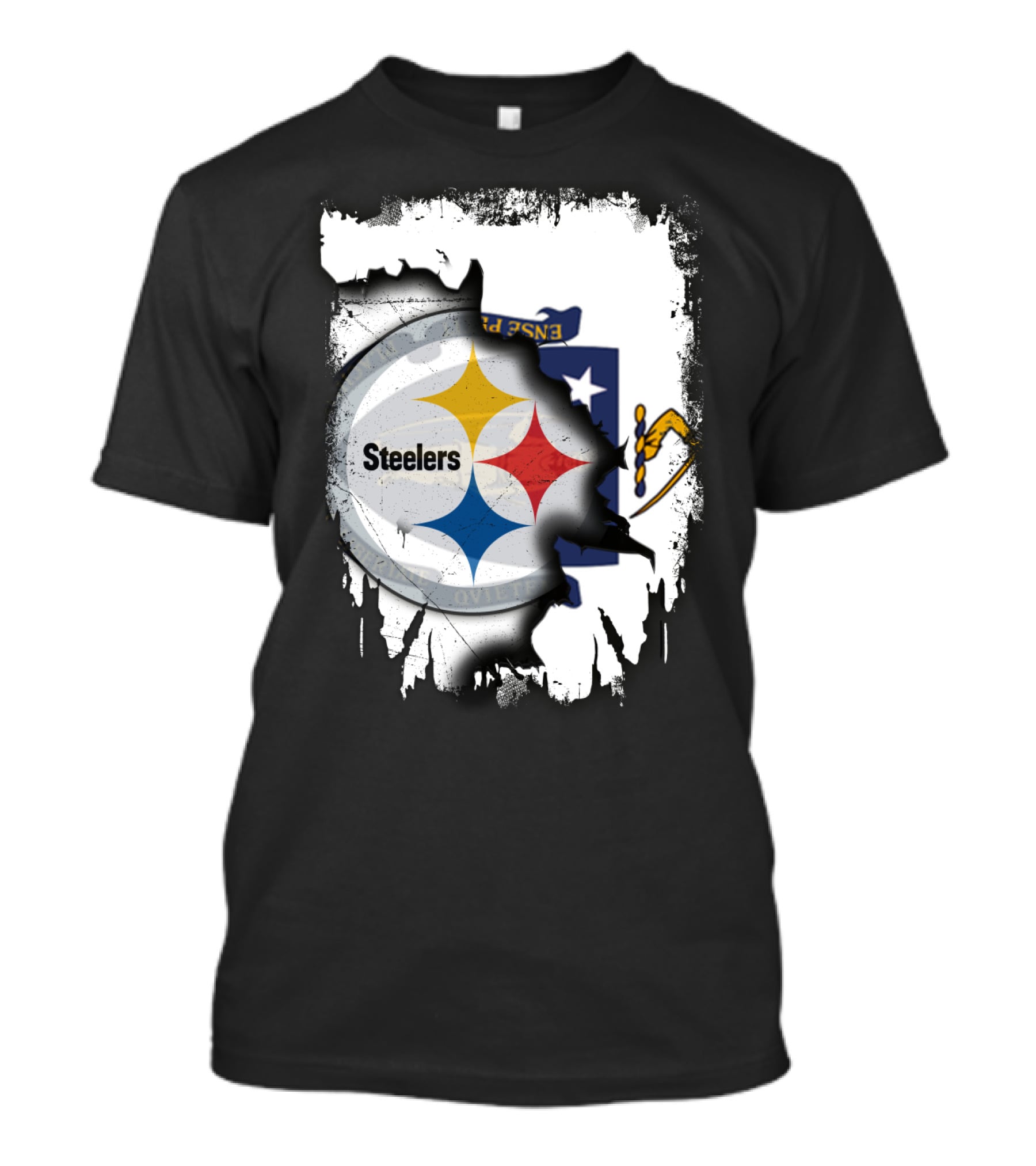Together Massachusetts With Steelers Emblem On State Flag Background T-Shirt