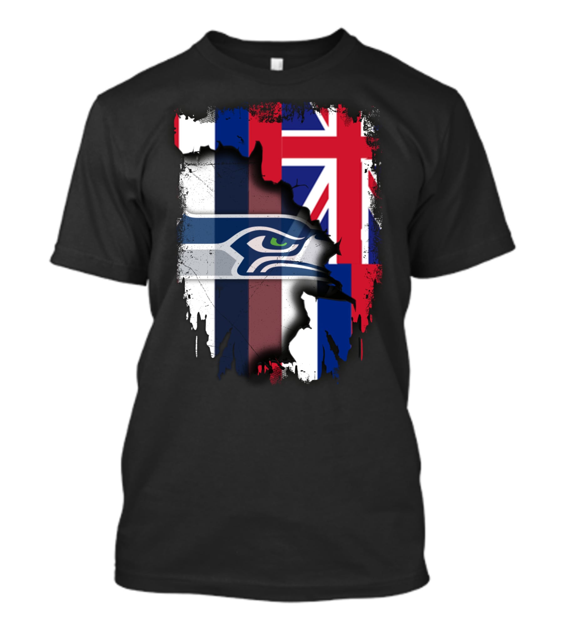 Together Hawaii With Seahawks Logo And Hawaiian Flag T-Shirt