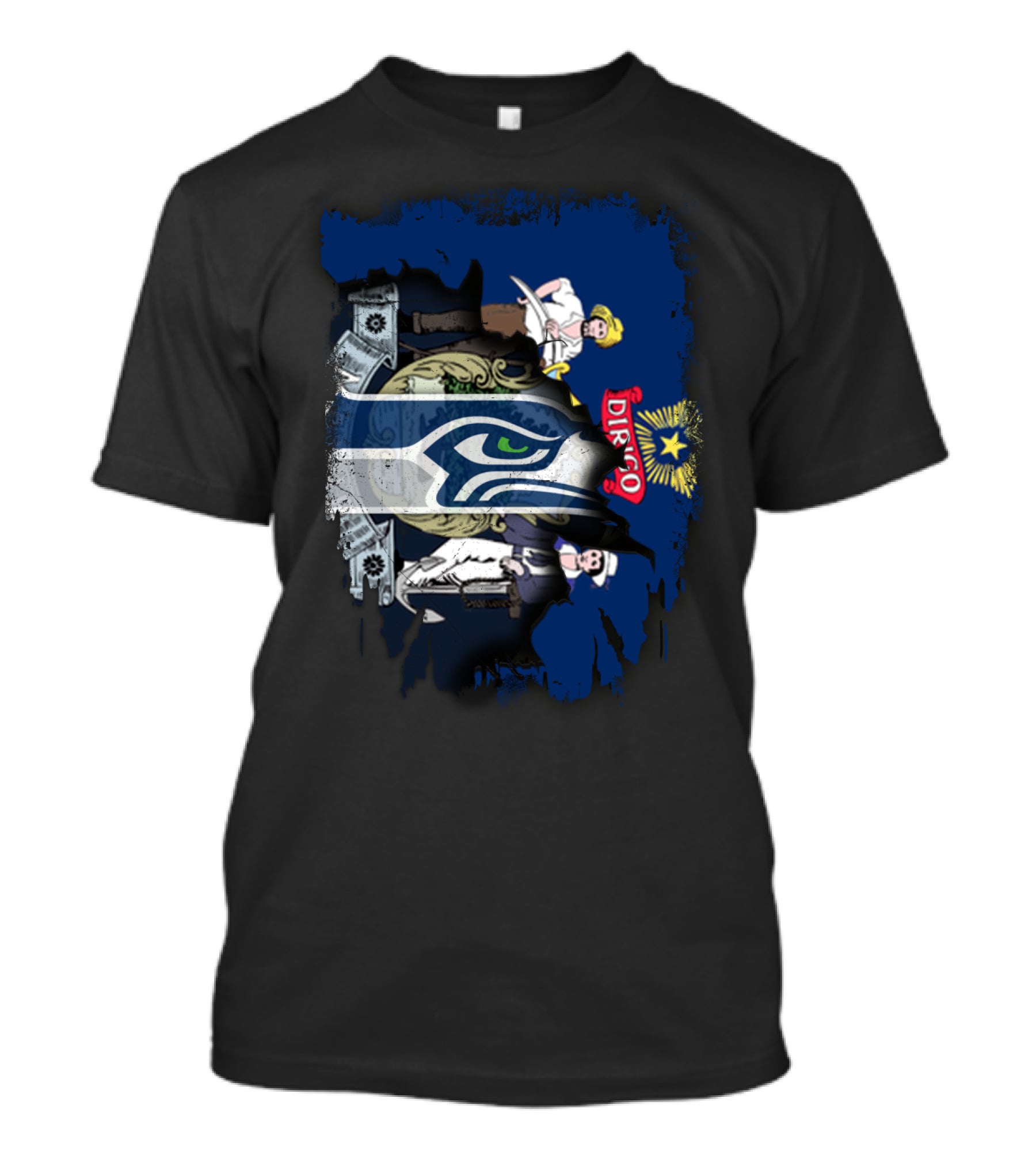 Maine Seal Seahawks Logo Dirigo Together T-Shirt
