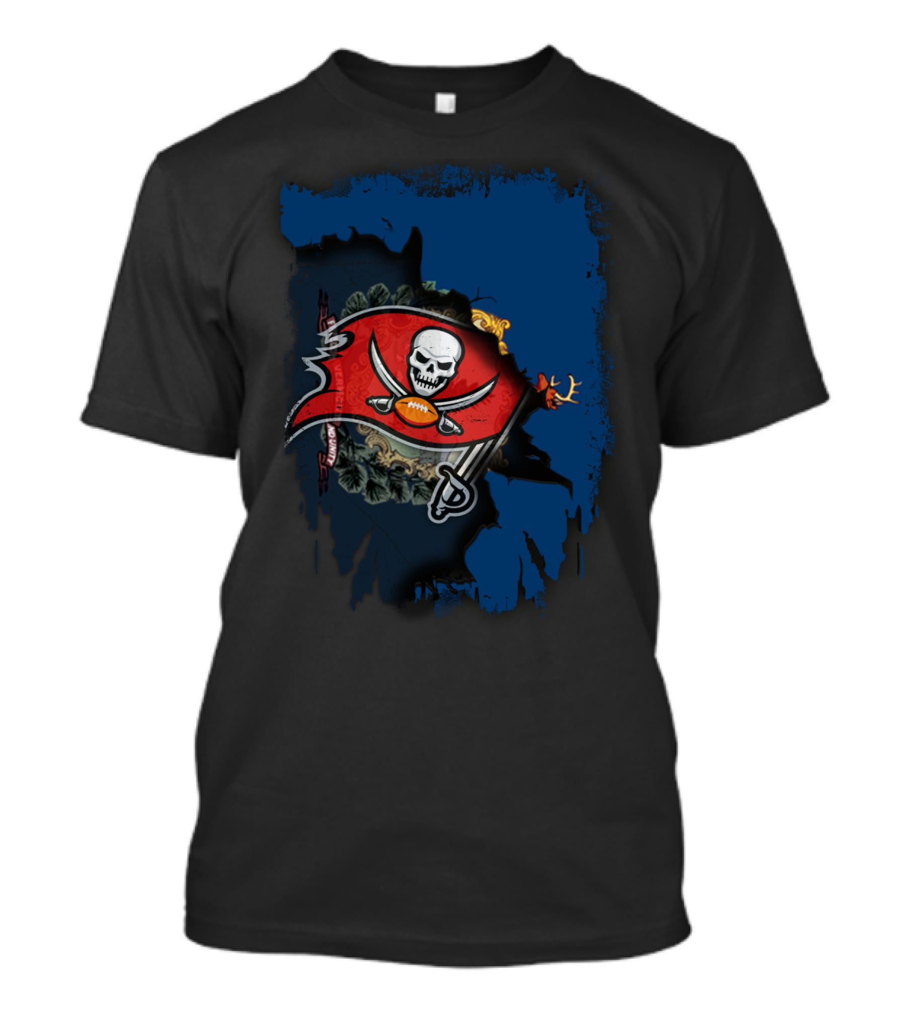 Together Vermont Buccaneers Flag With Skull And Football T-Shirt