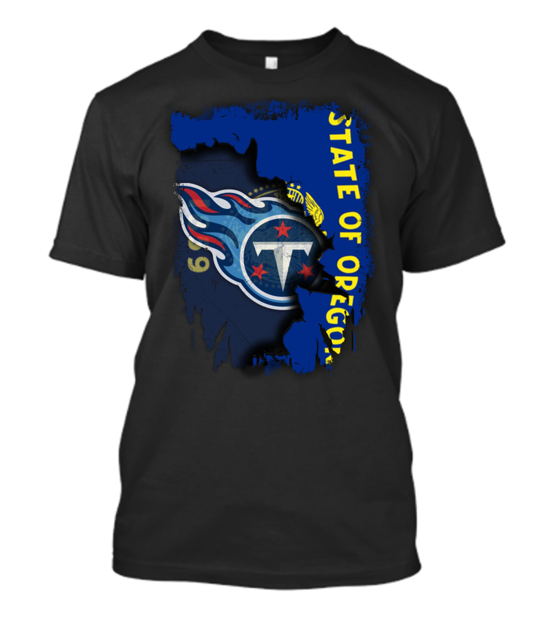 Titans Logo Overlay With State Of Oregon Flag T-Shirt