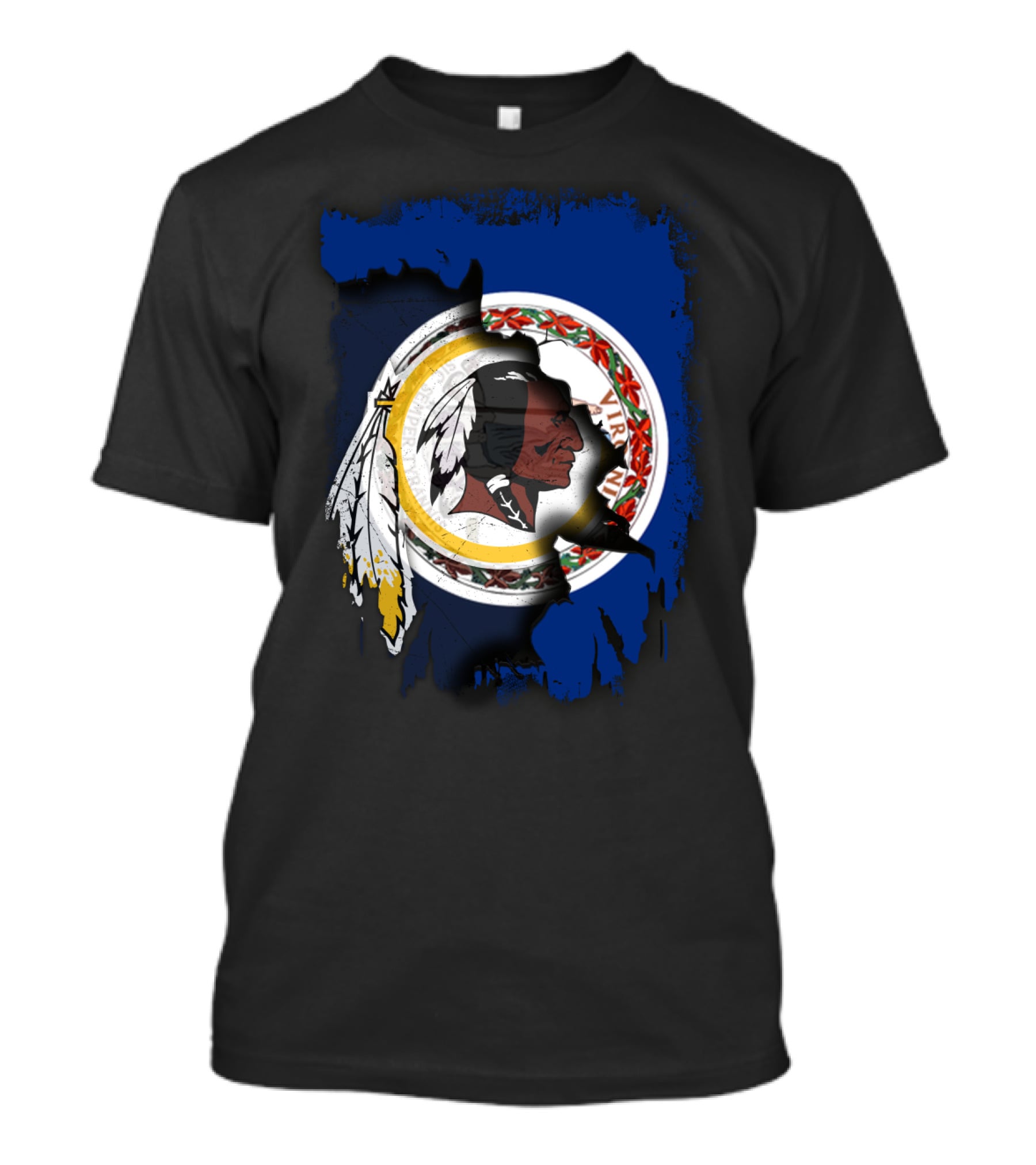 Together Virginia With Redskins Washington Football Team Logo And Virginia State Flag T-Shirt