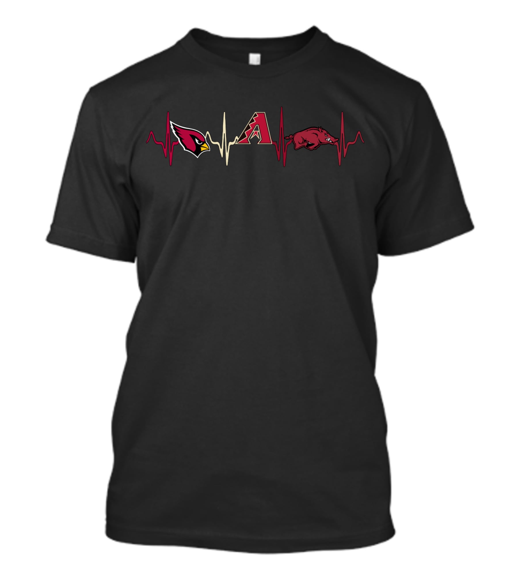 Cardinals And Diamondbacks With Ar Heartbeat T-Shirt