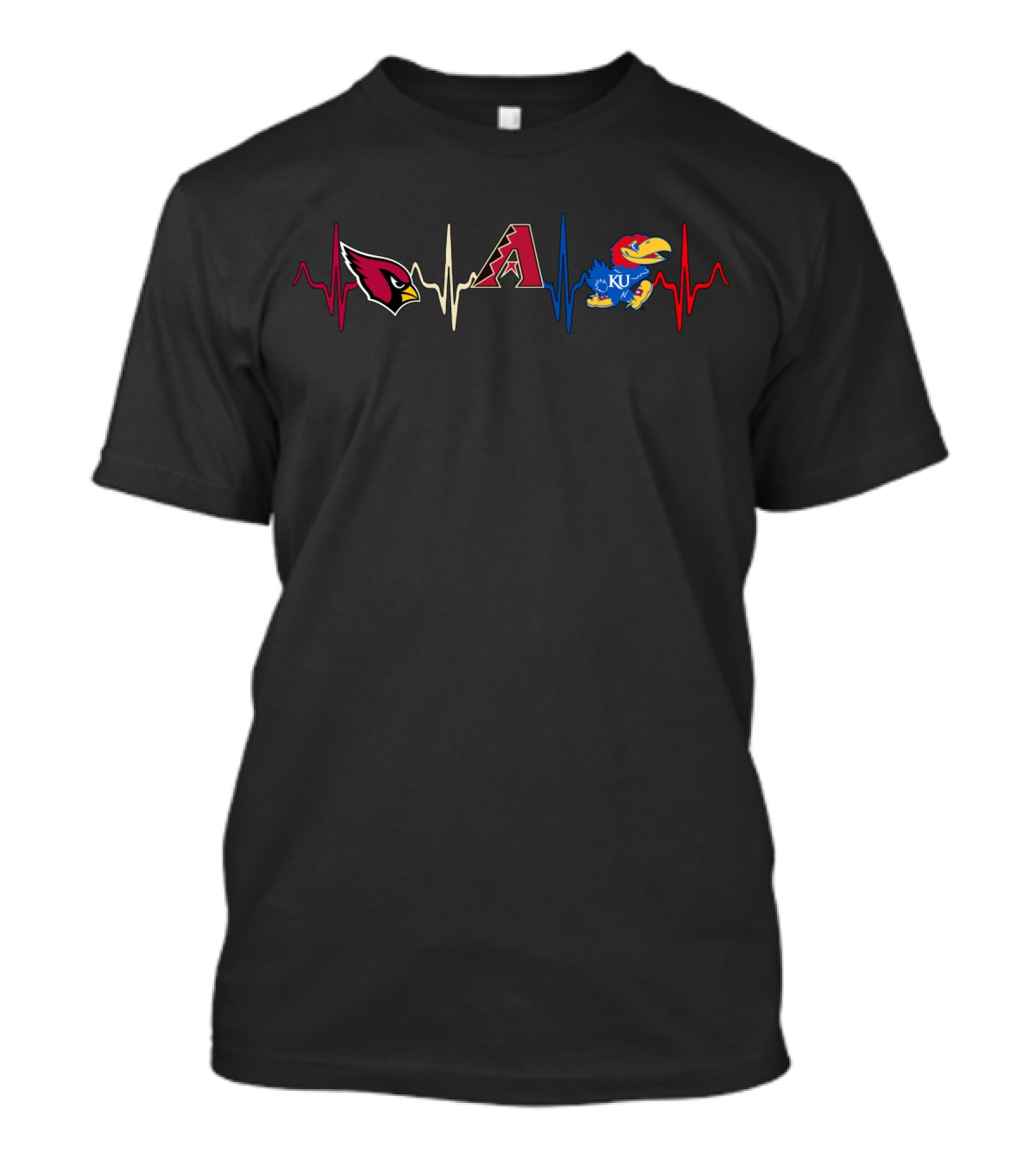 Cardinals Diamondbacks Kj Heartbeat Logo Combination T-Shirt
