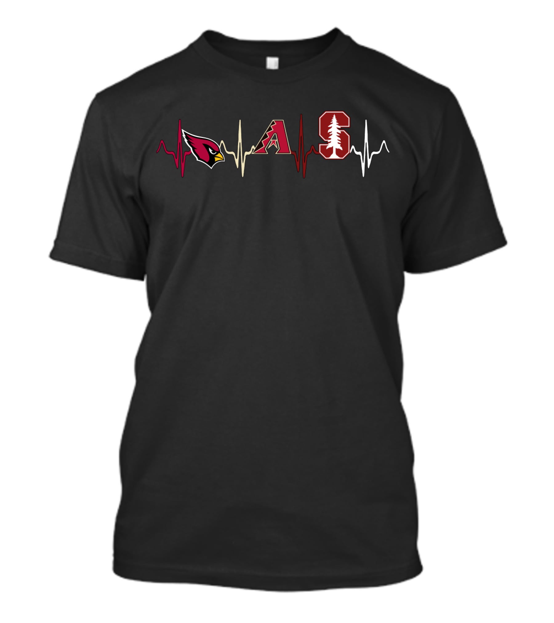 Love Cardinals Diamondbacks Stanford Heartbeat T-Shirt