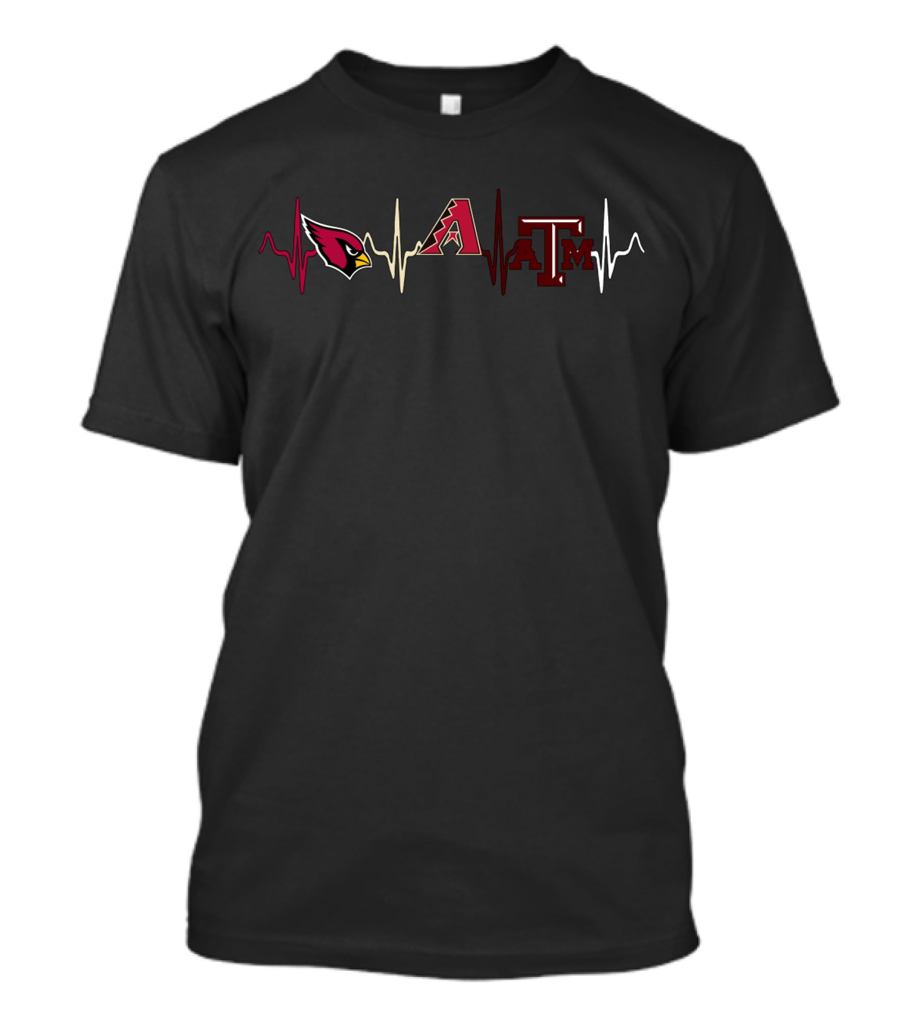 Cardinals Diamondbacks Texas A&M Heartbeat T-Shirt