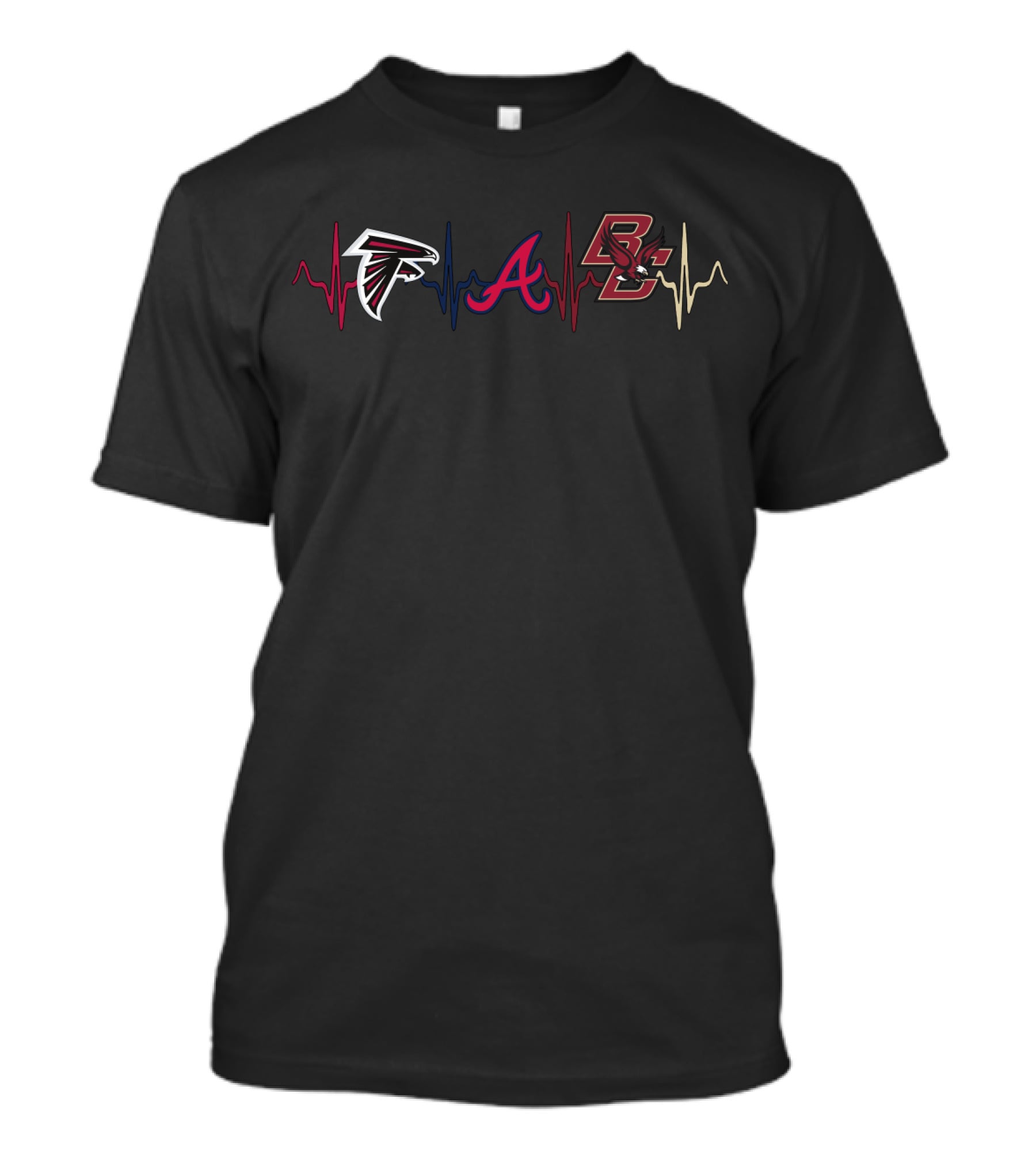 Falcons Braves Bc Pulse Heartbeat T-Shirt