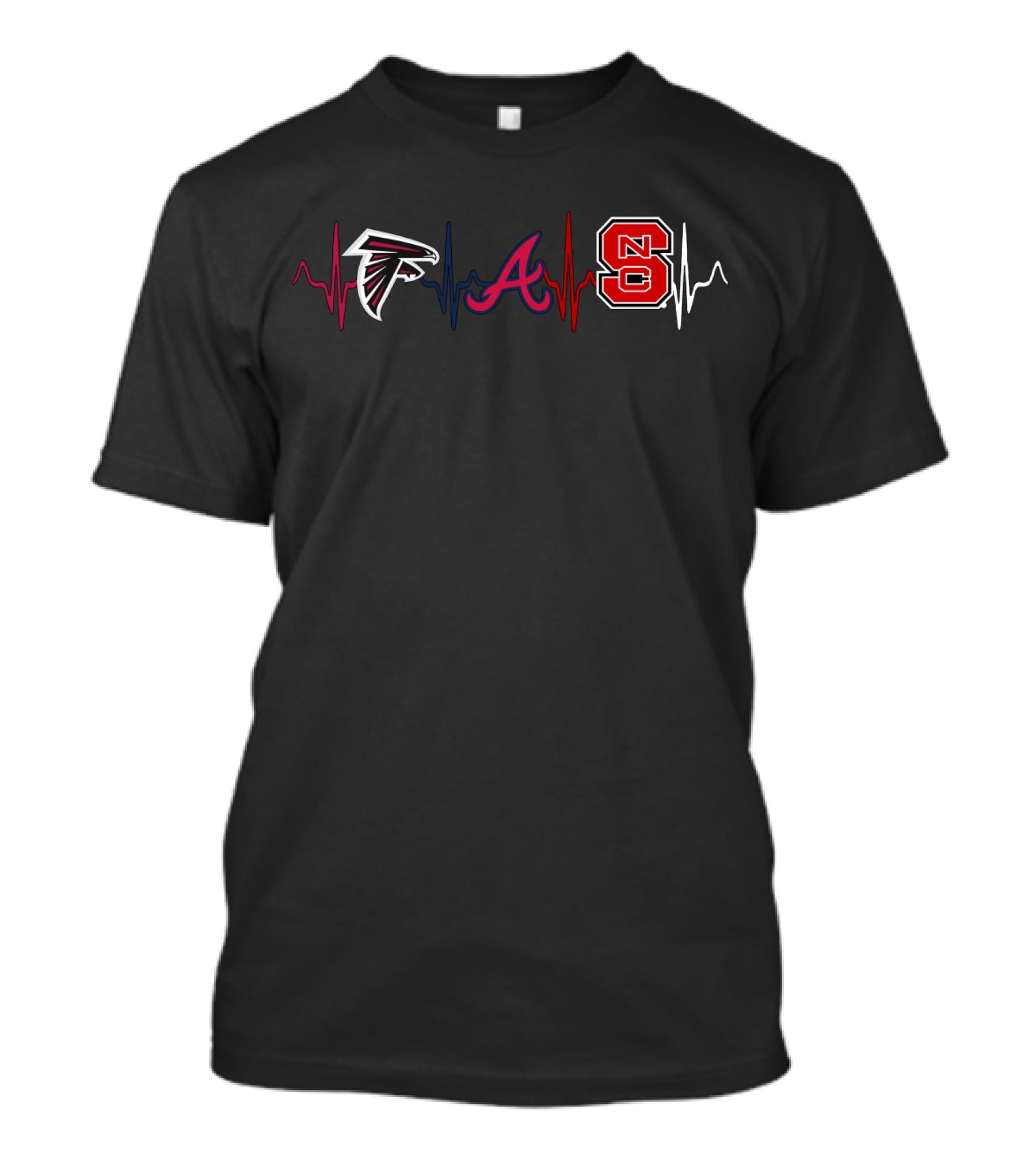 Falcons Braves Nc State Heartbeat T-Shirt