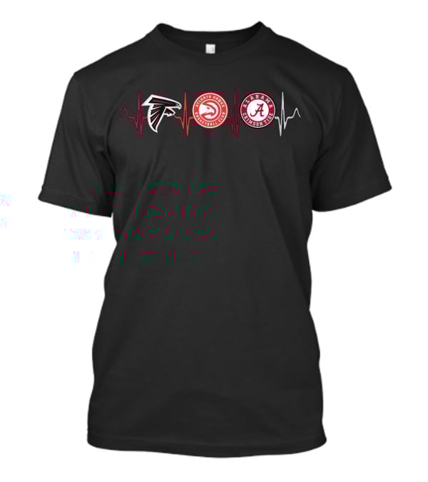 Atlanta Falcons Hawks Alabama Crimson Tide Heartbeat T-Shirt