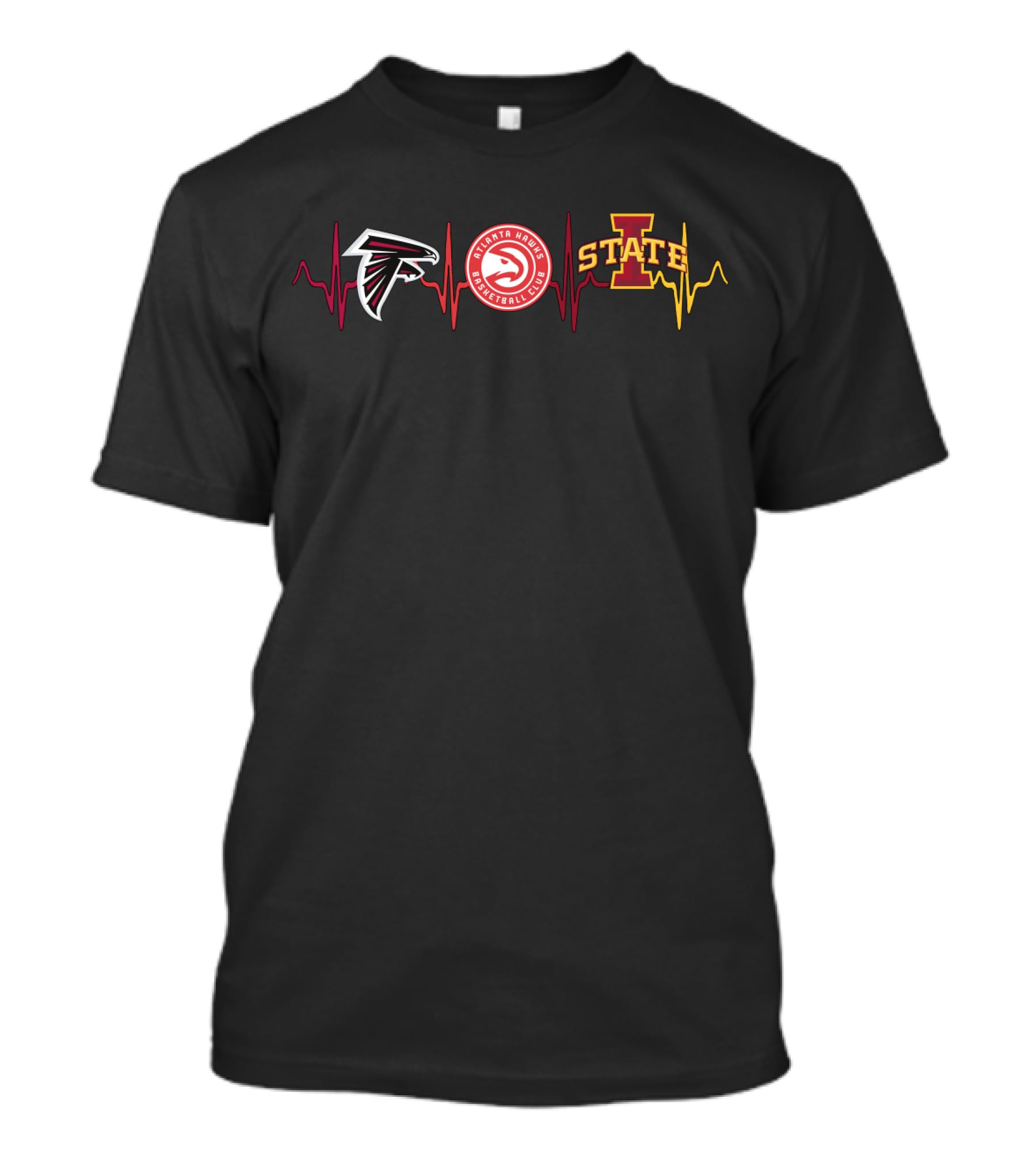 Atlanta Falcons Atlanta Hawks Iowa State Cyclones Heartbeat T-Shirt
