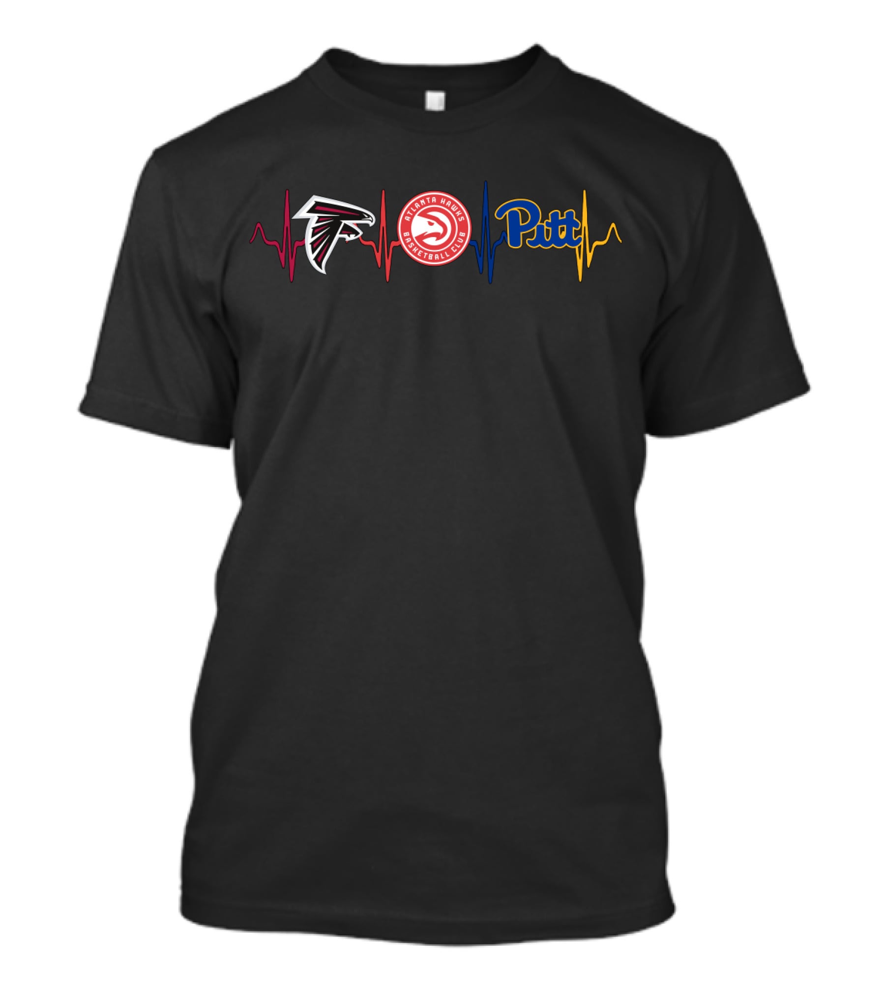 Atlanta Falcons Atlanta Hawks Pitt Heartbeat T-Shirt