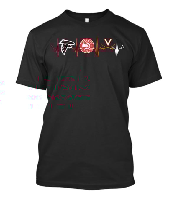 Atlanta Falcons Atlanta Hawks Virginia Cavaliers Heartbeat T-Shirt