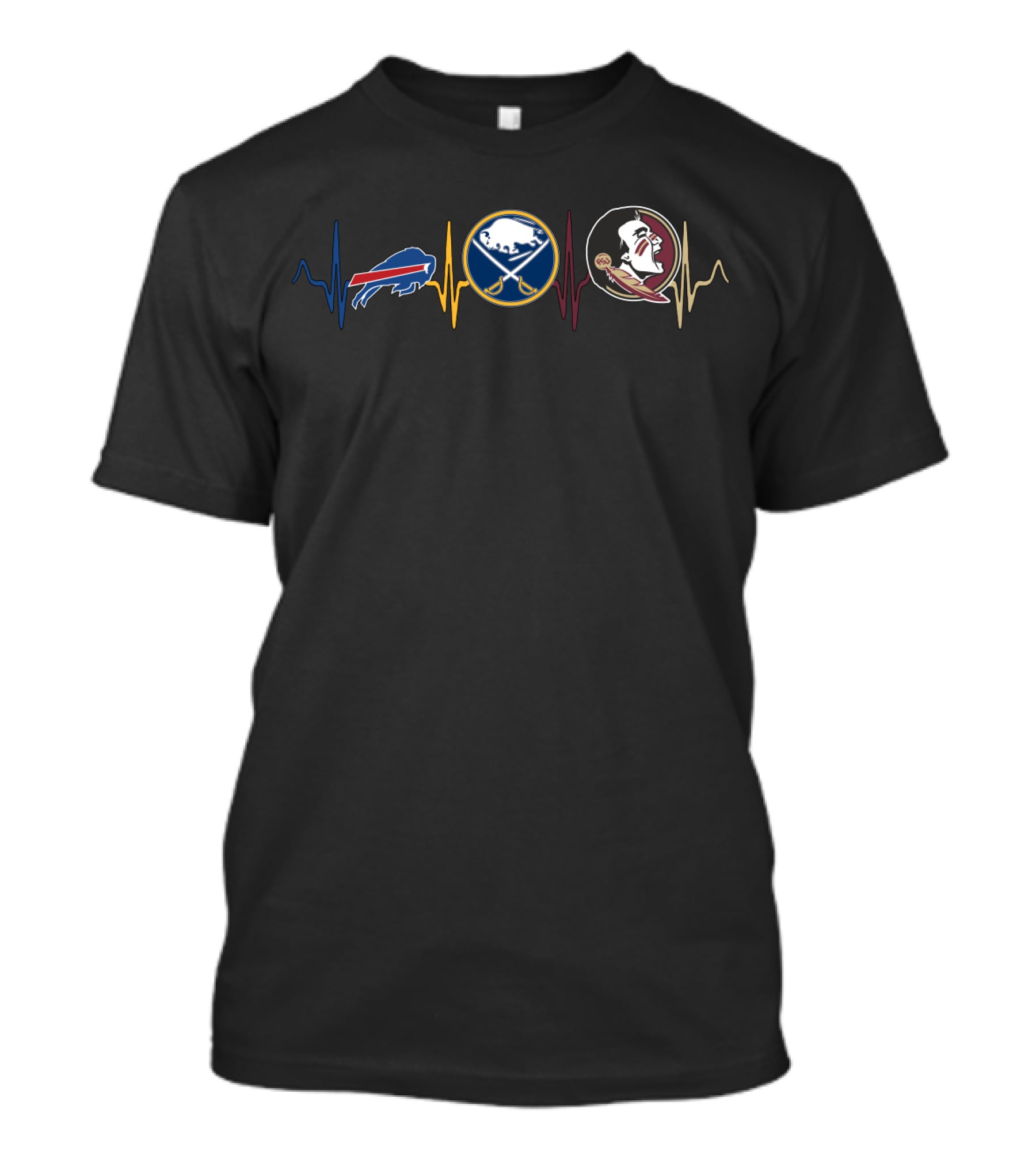 Buffalo Bills Buffalo Sabres Florida State Seminoles Heartbeat T-Shirt