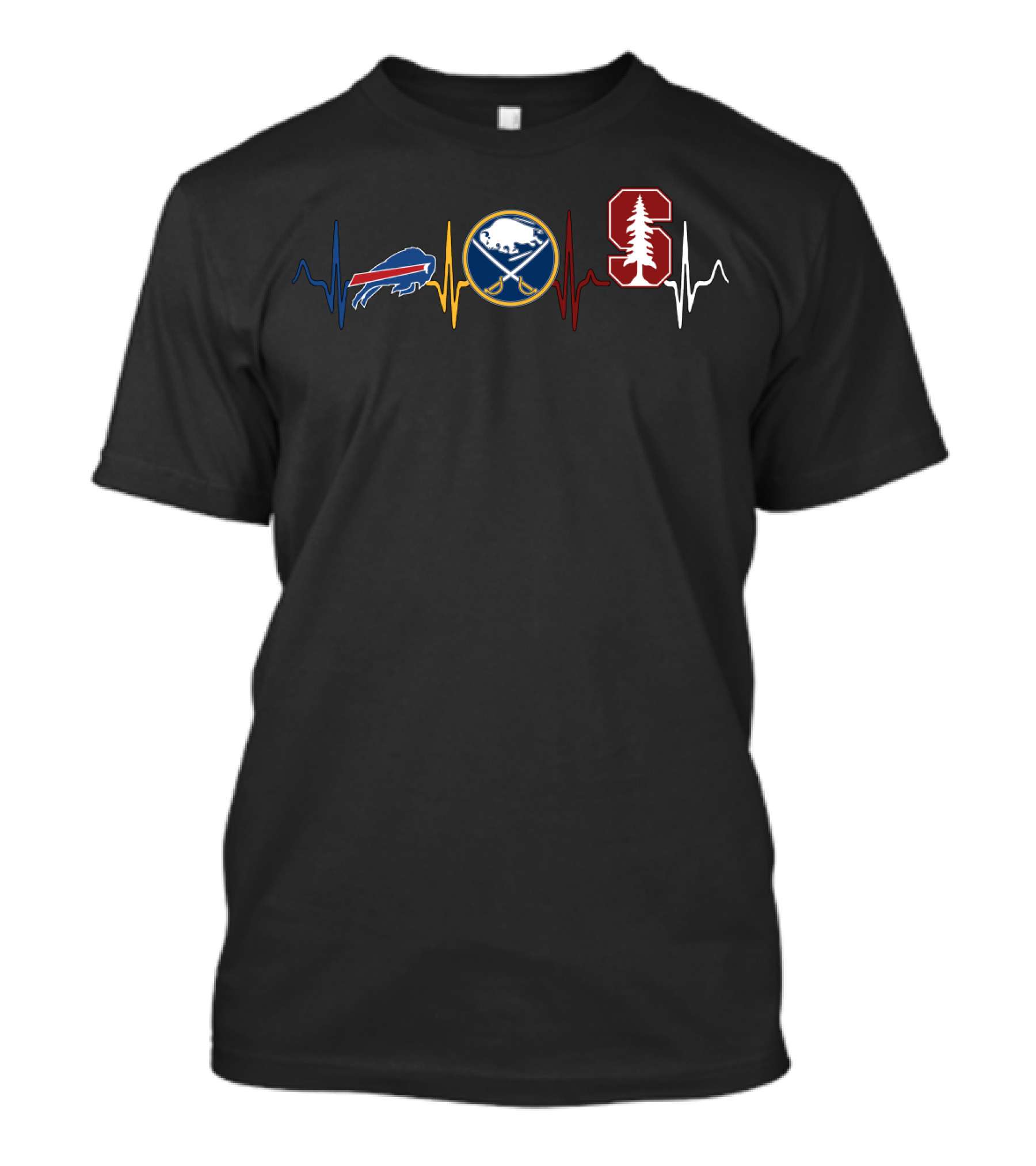 Buffalo Bills Buffalo Sabres Stanford Cardinal Heartbeat T-Shirt