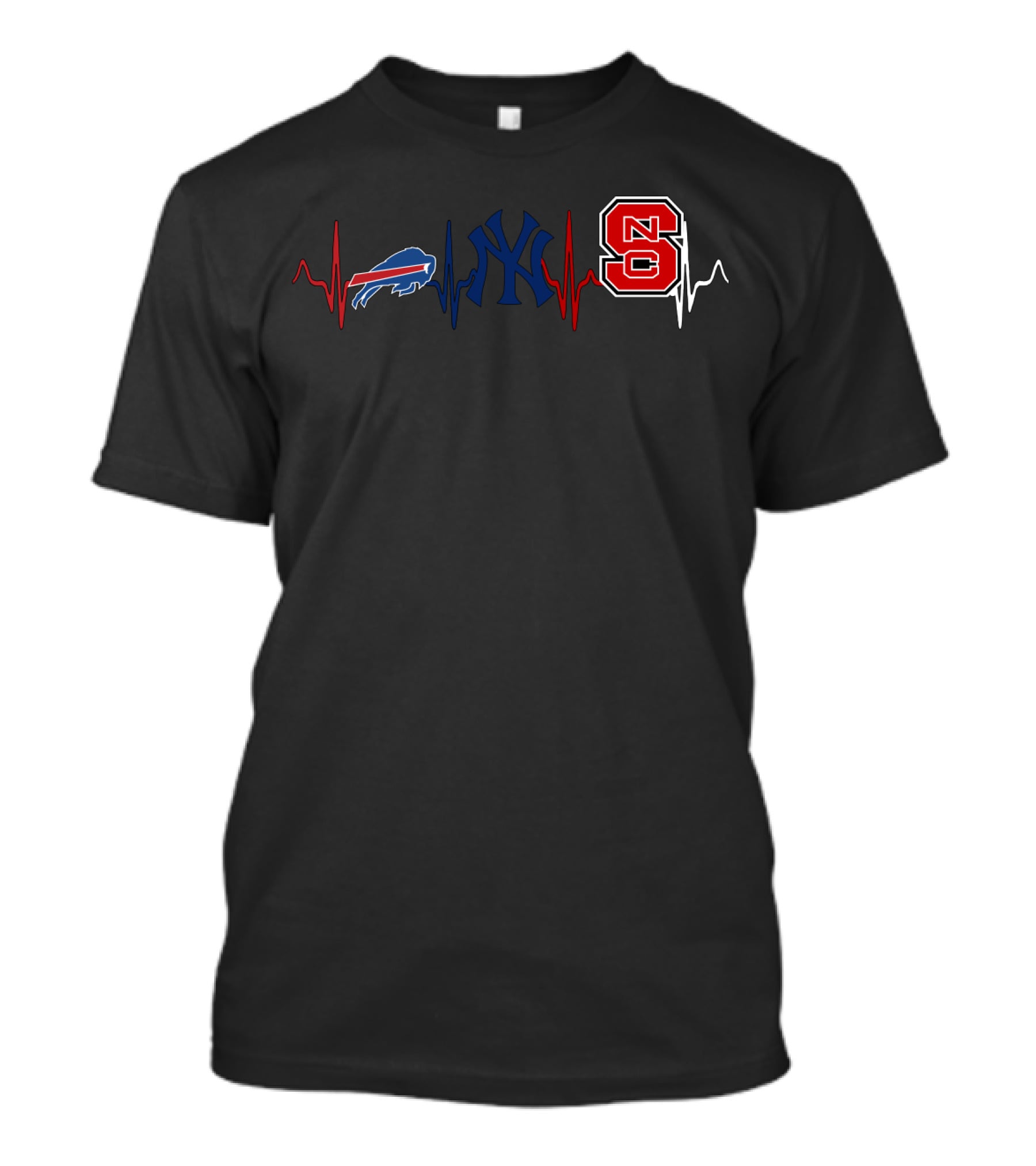 Buffalo Bills New York Yankees Nc State Ncs Heartbeat T-Shirt