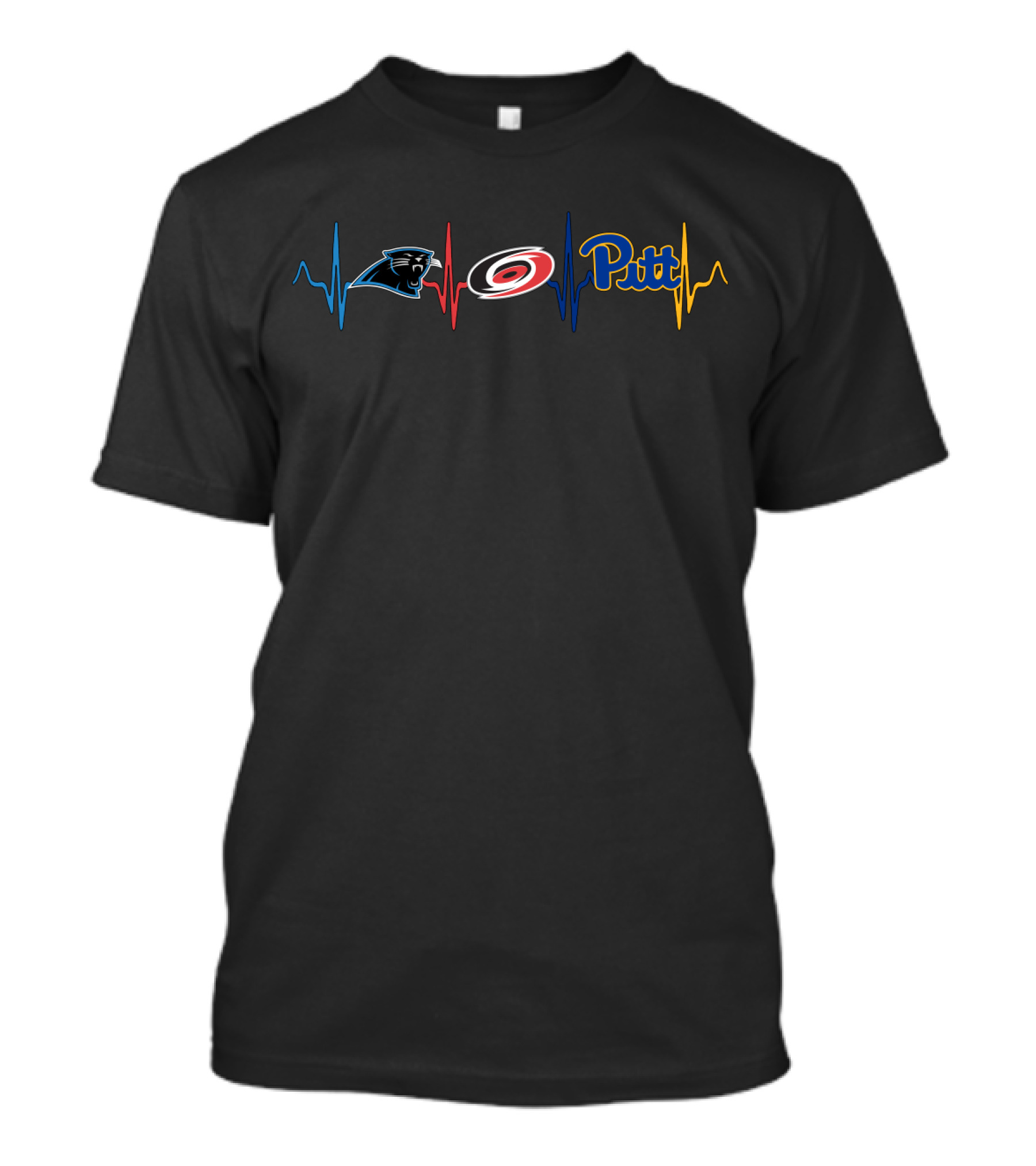 Carolina Panthers Hurricanes Pitt Heartbeat Fan Pride T-Shirt