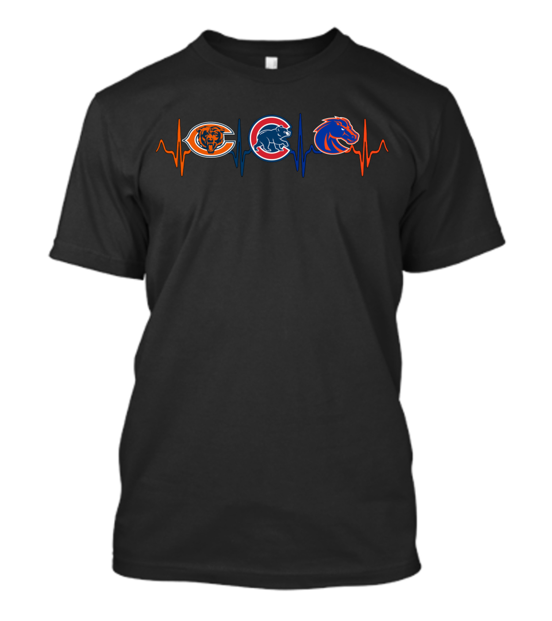 Chicago Bears Chicago Cubs Boise State Broncos Bsb Heartbeat T-Shirt