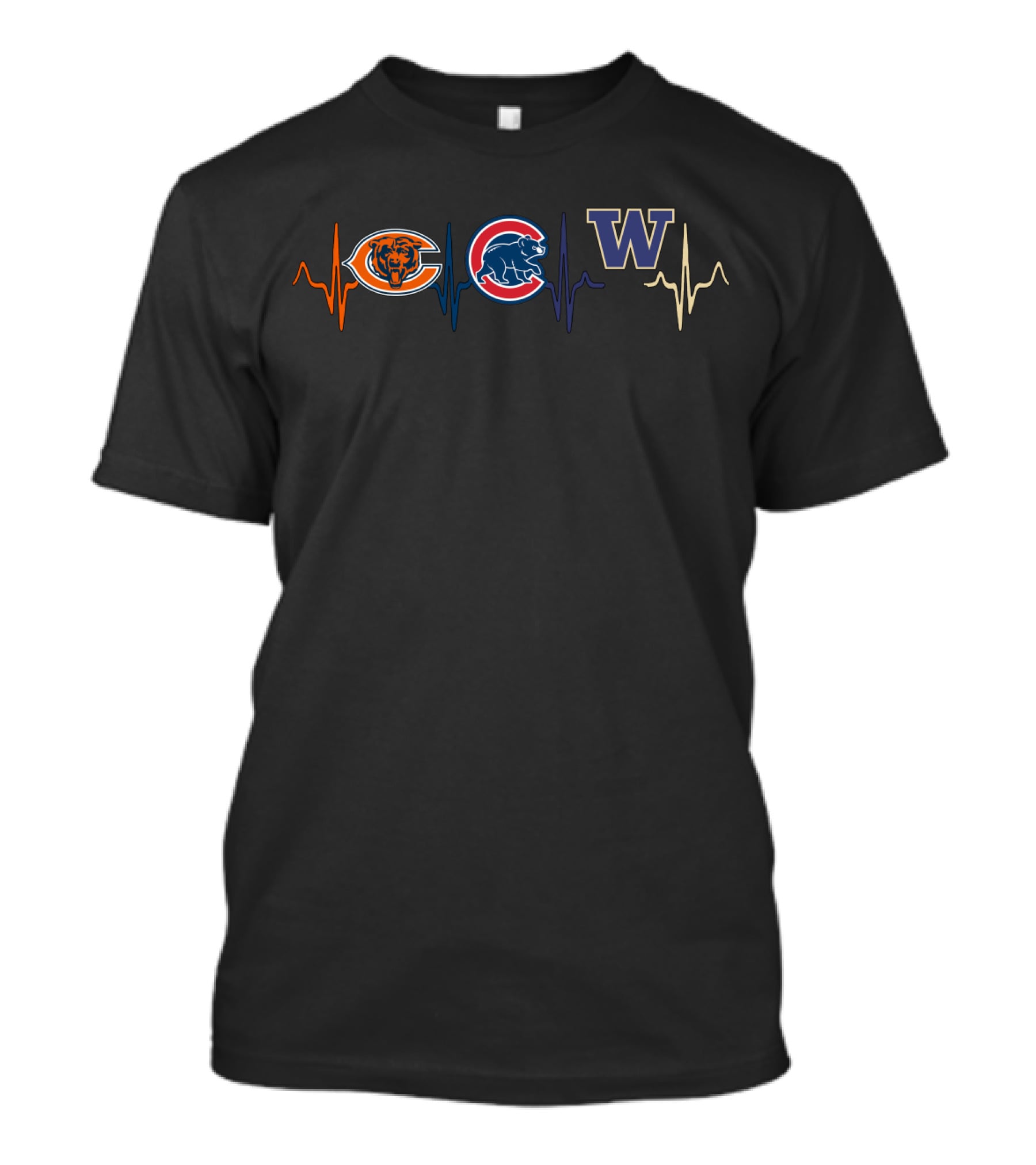 Love Bears Cubs Wh Heartbeat Logos T-Shirt