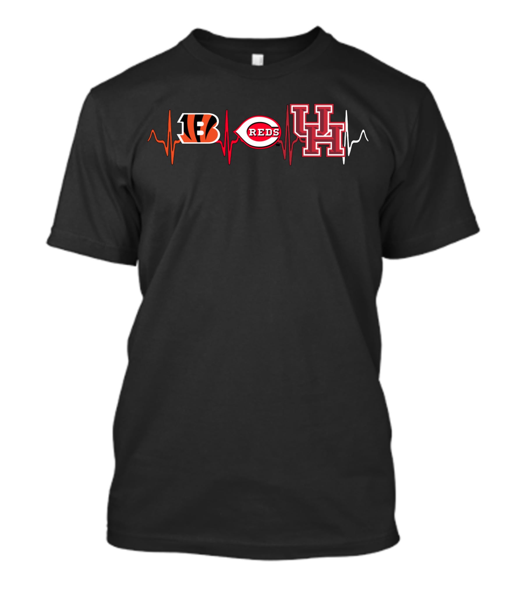 Bengals Reds Uh Heartbeat T-Shirt