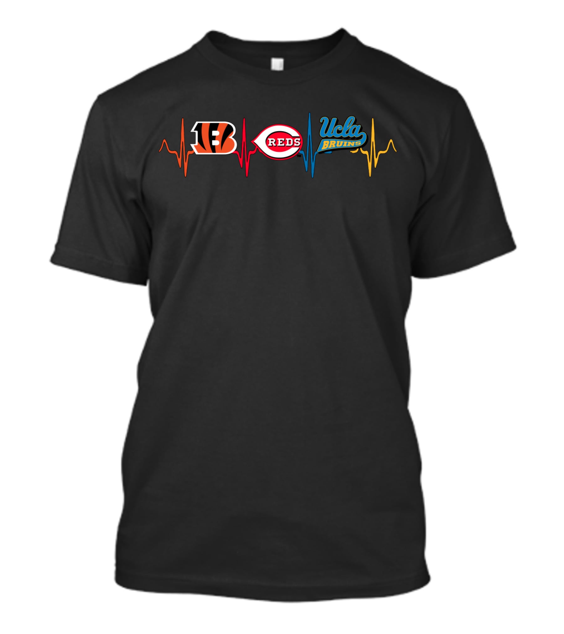Bengals Reds Ucla Bruins Heartbeat T-Shirt