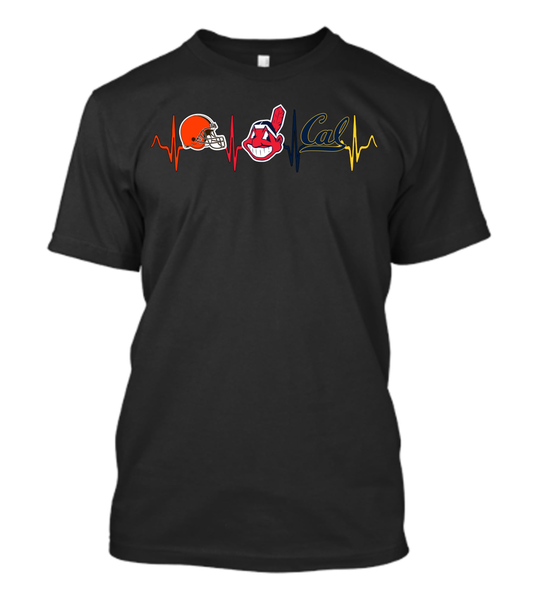 Love Browns Indians Cal Heartbeat Cgb T-Shirt