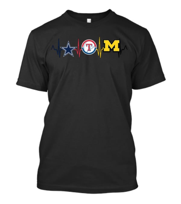 Dallas Cowboys Texas Rangers Michigan Wolverines Fan Fusion T-Shirt