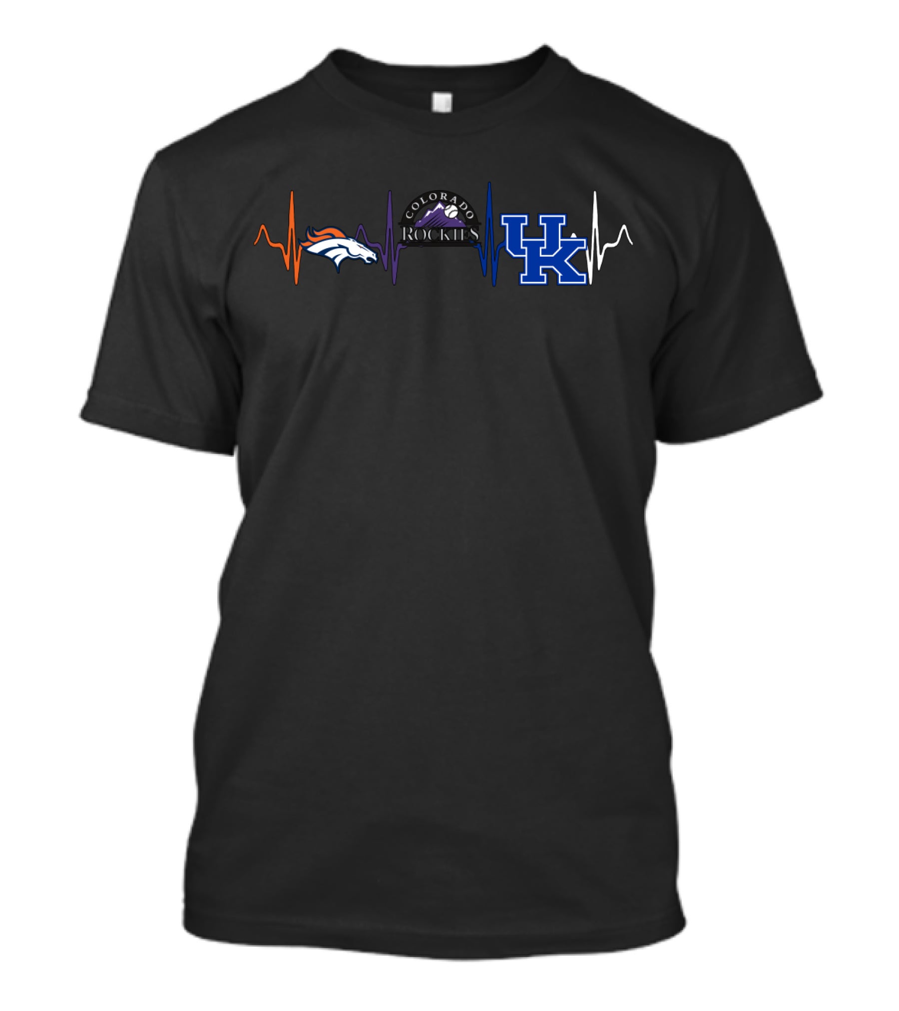 Love Broncos Colorado Rockies Uk Wildcats Fan Trio T-Shirt