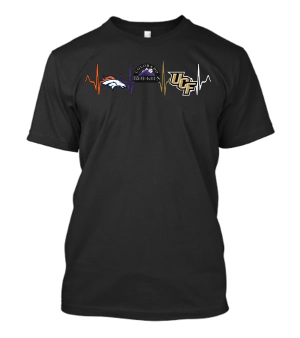 Love Broncos Rockies Ucf Heartbeat T-Shirt