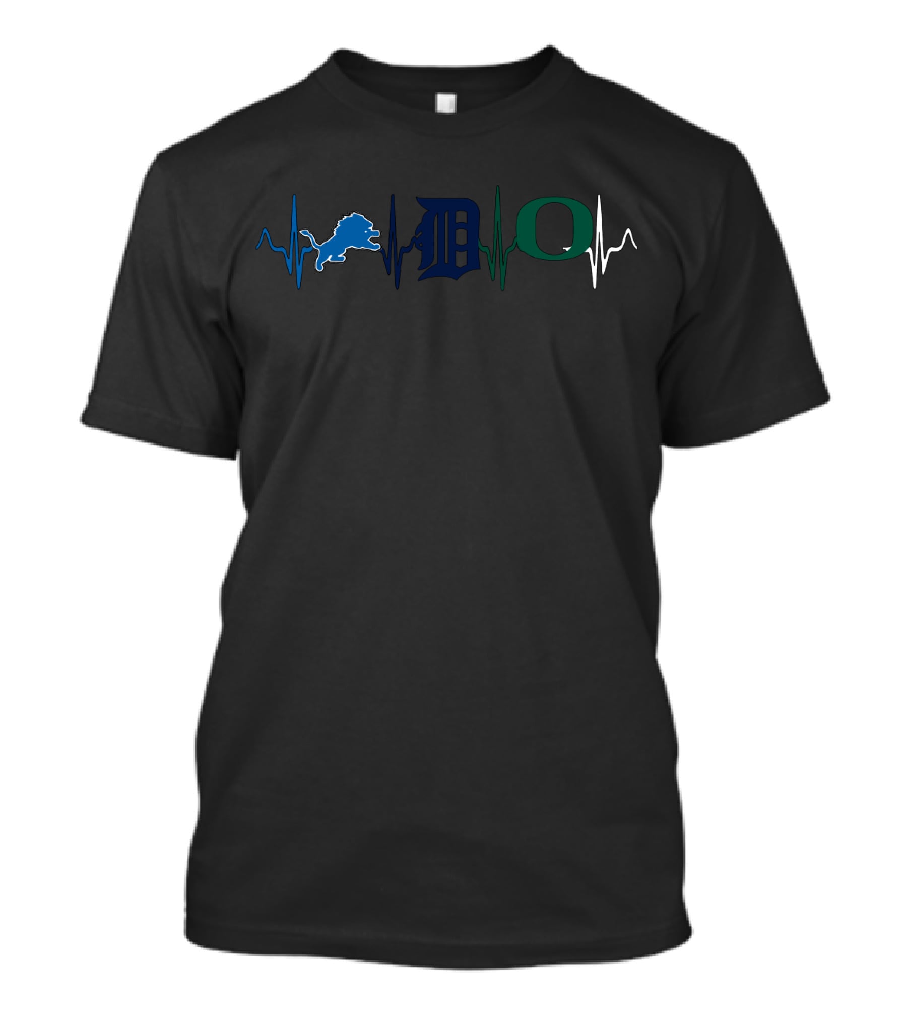 Detroit Lions Tigers Heartbeat Od T-Shirt