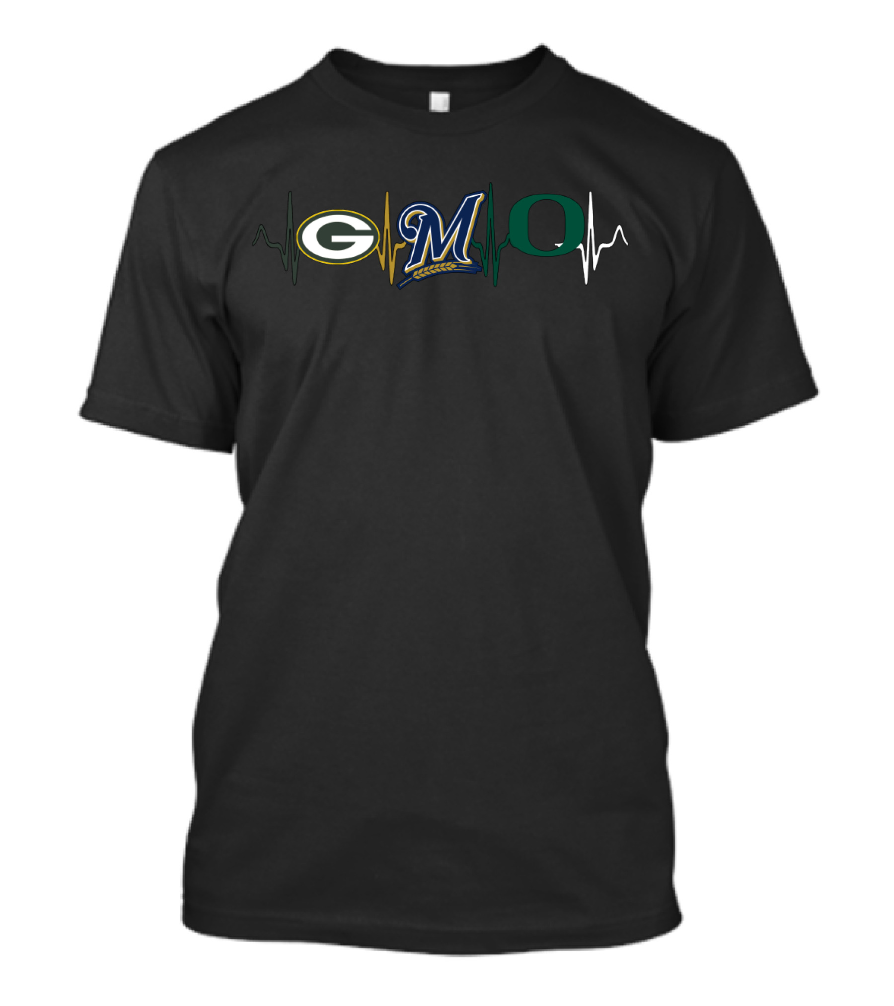Love Packers Brewers Heartbeat T-Shirt