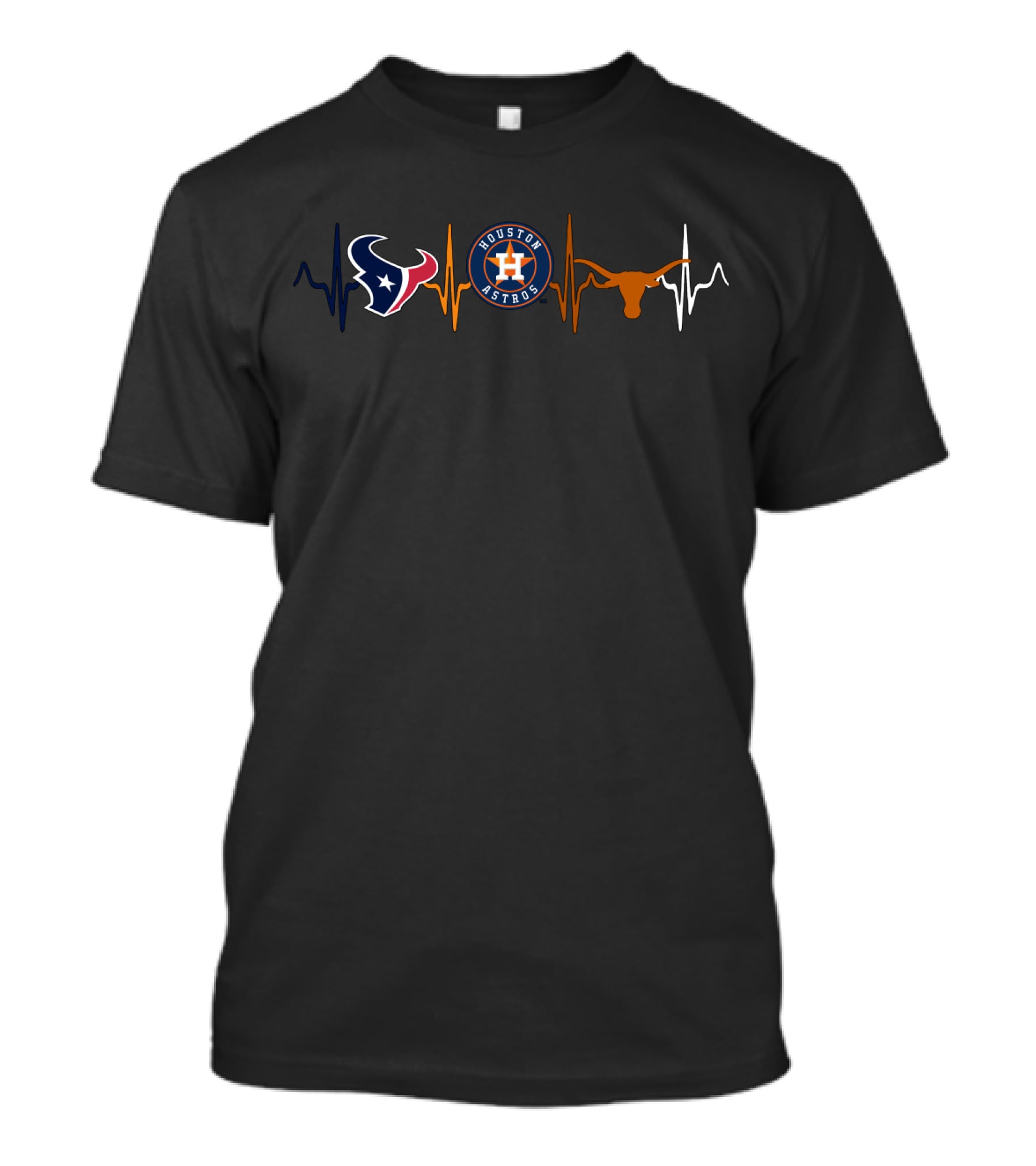 Texans Houston Astros Longhorns Heartbeat T-Shirt