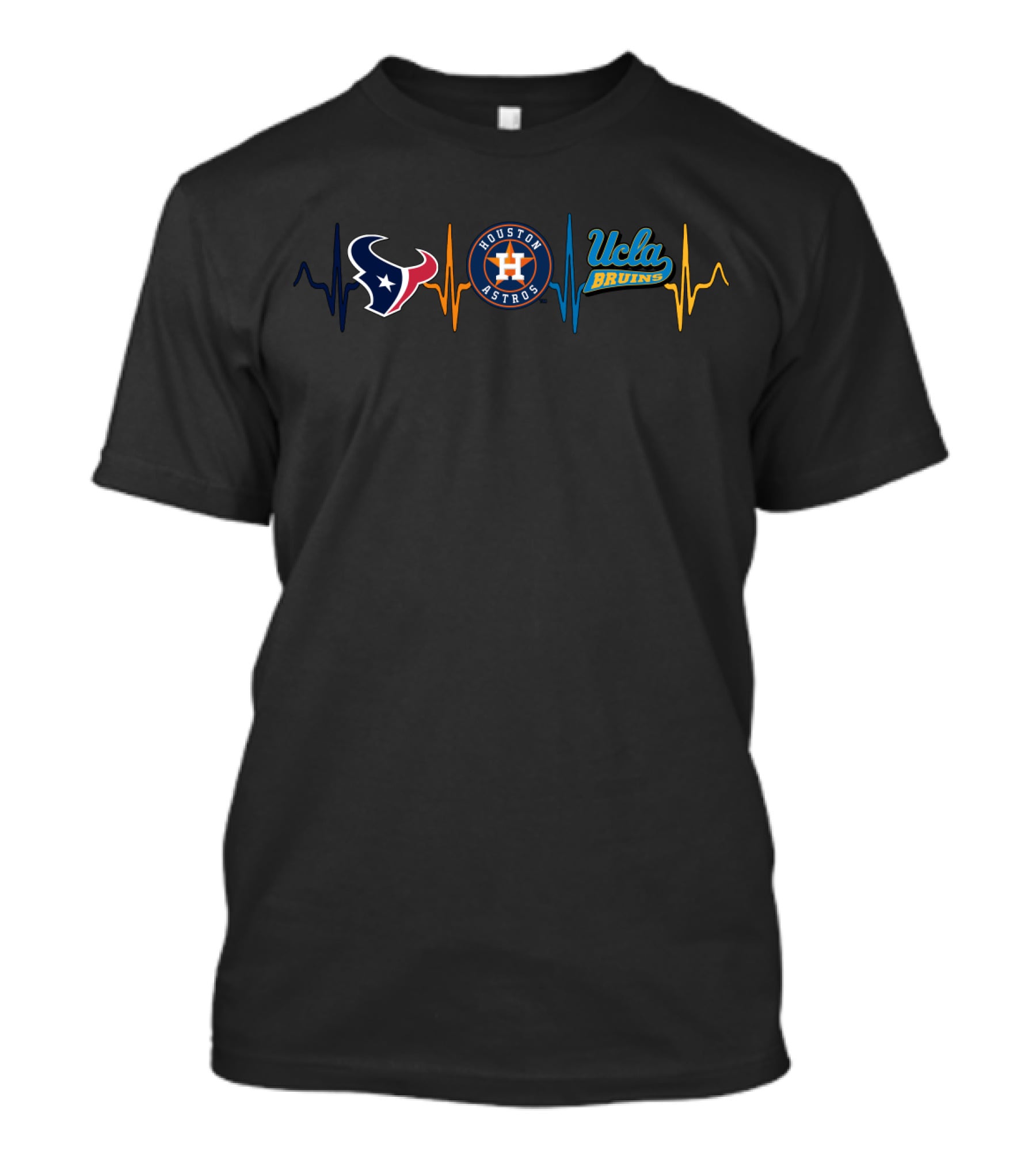 Texans Houston Astros Ucla Bruins Heartbeat T-Shirt
