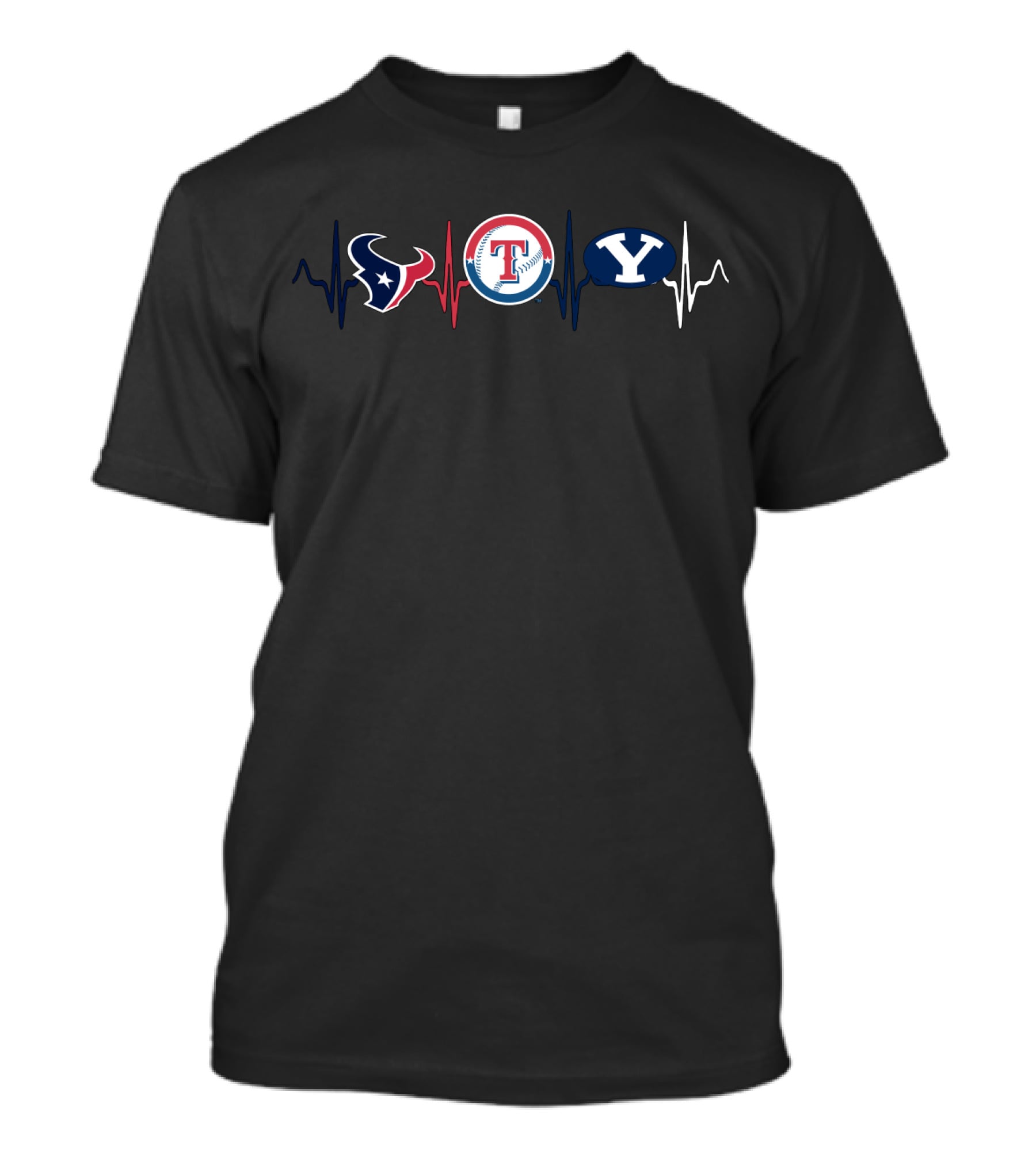 Texans Rangers Byu Heartbeat T-Shirt