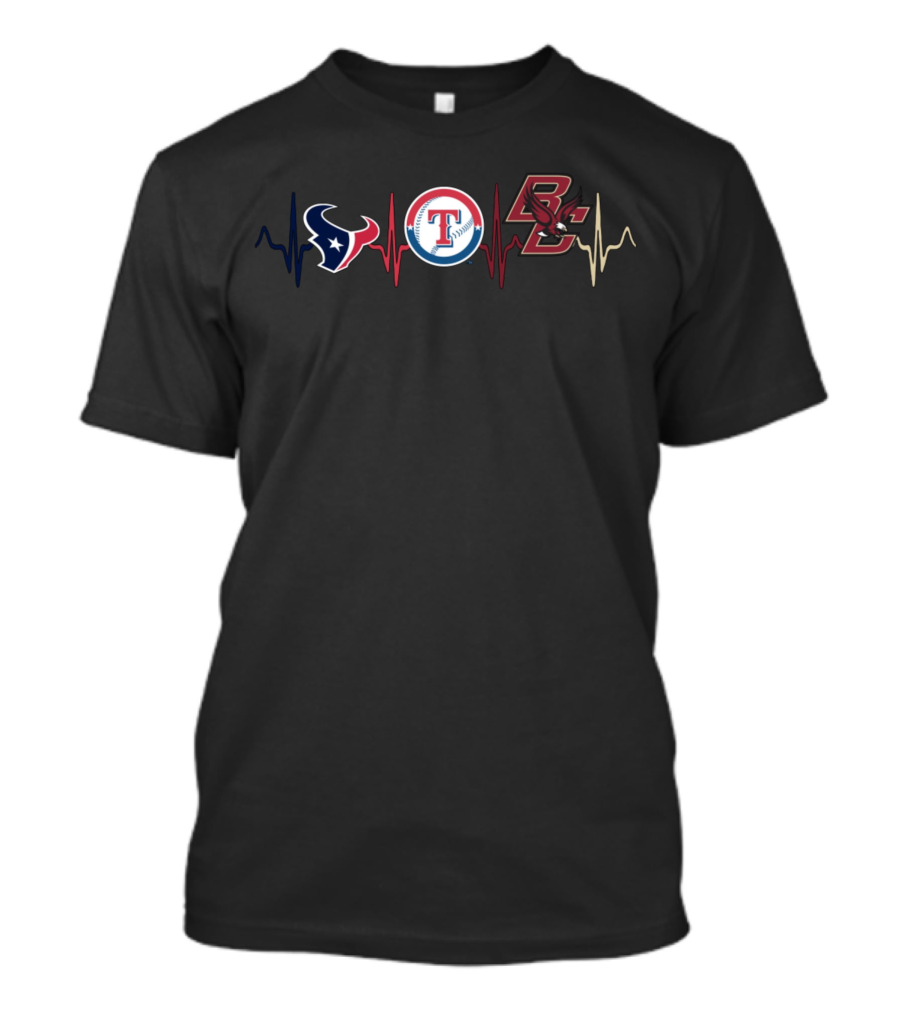 Texans Rangers Bc Heartbeat T-Shirt