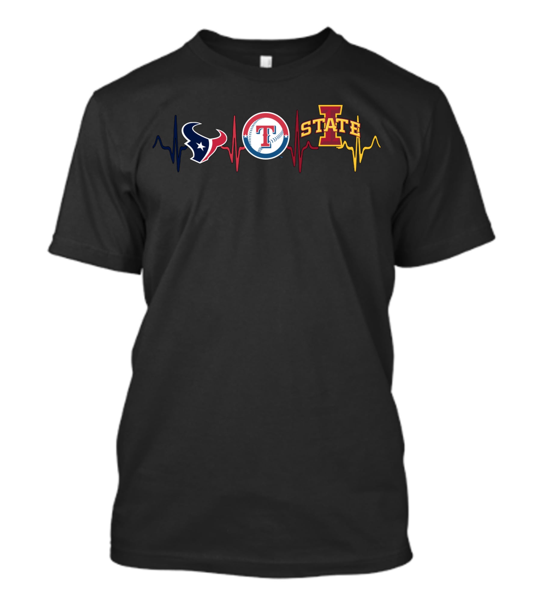 Texans Rangers Iowa State Heartbeat T-Shirt
