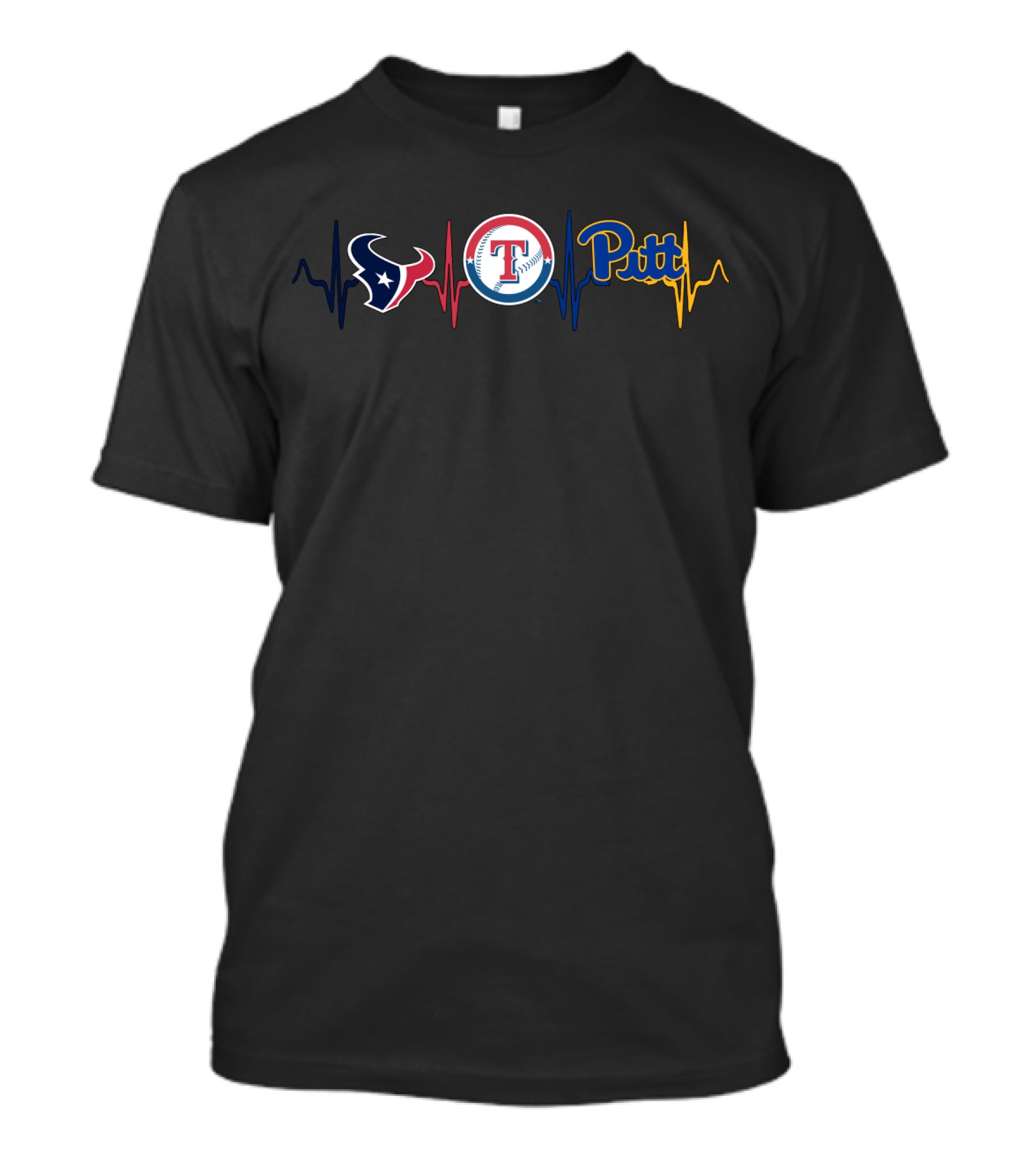 Texans Rangers Pitt Heartbeat T-Shirt