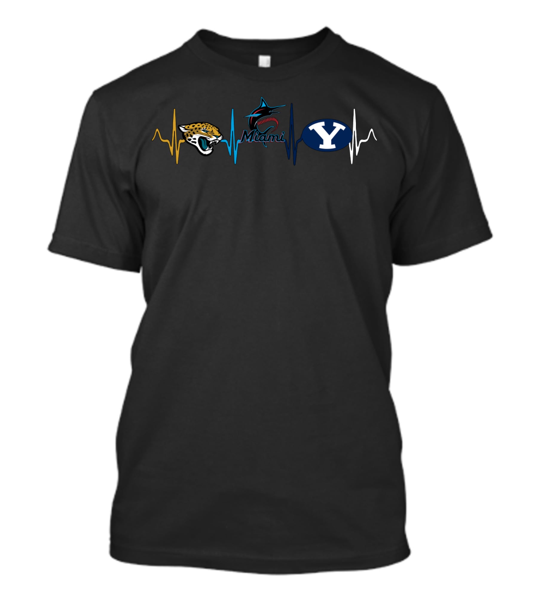 Love Jaguars Miami Marlins Byu Cougars T-Shirt