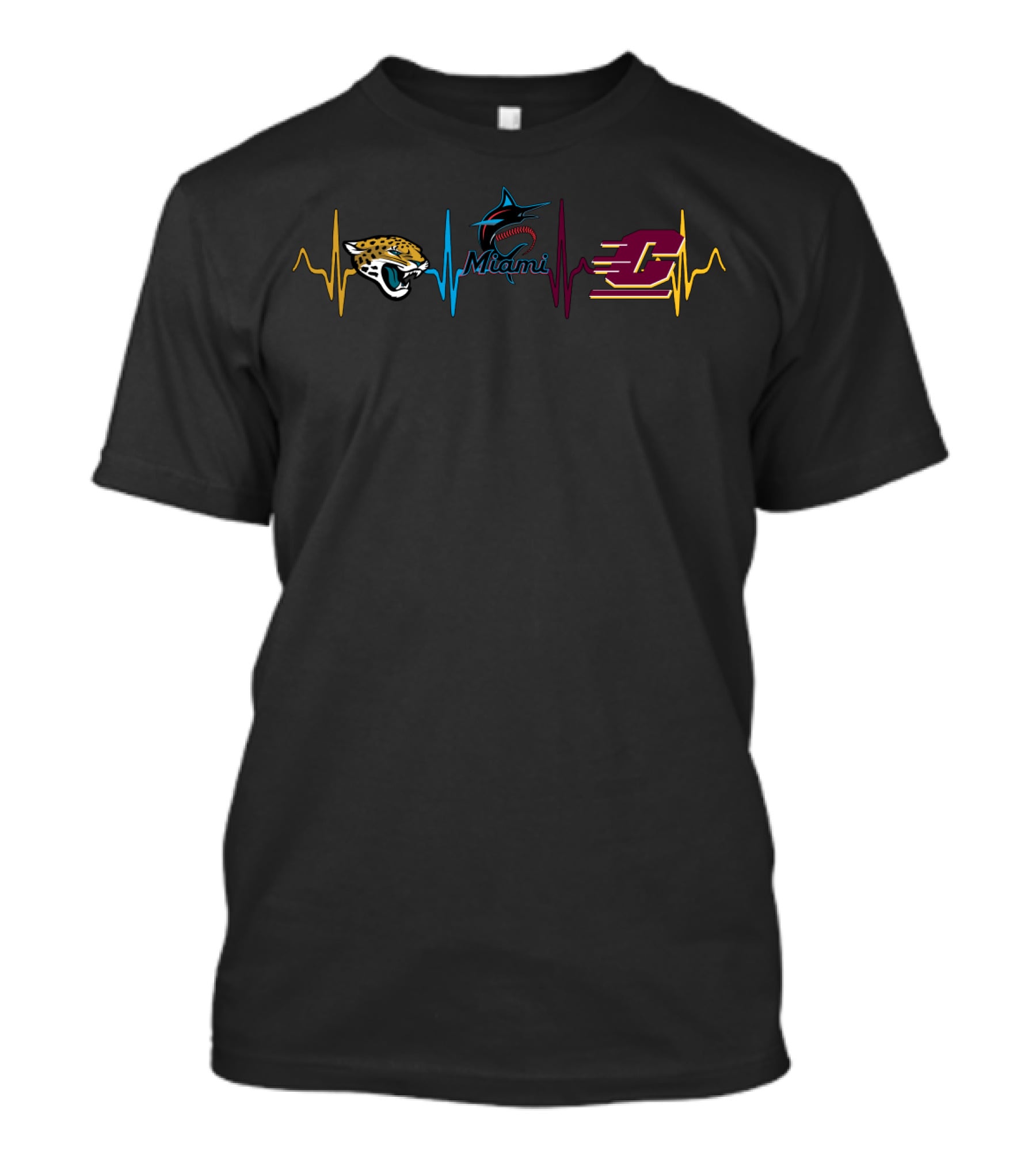 Jaguars Miami Marlins Cmc Heartbeat T-Shirt