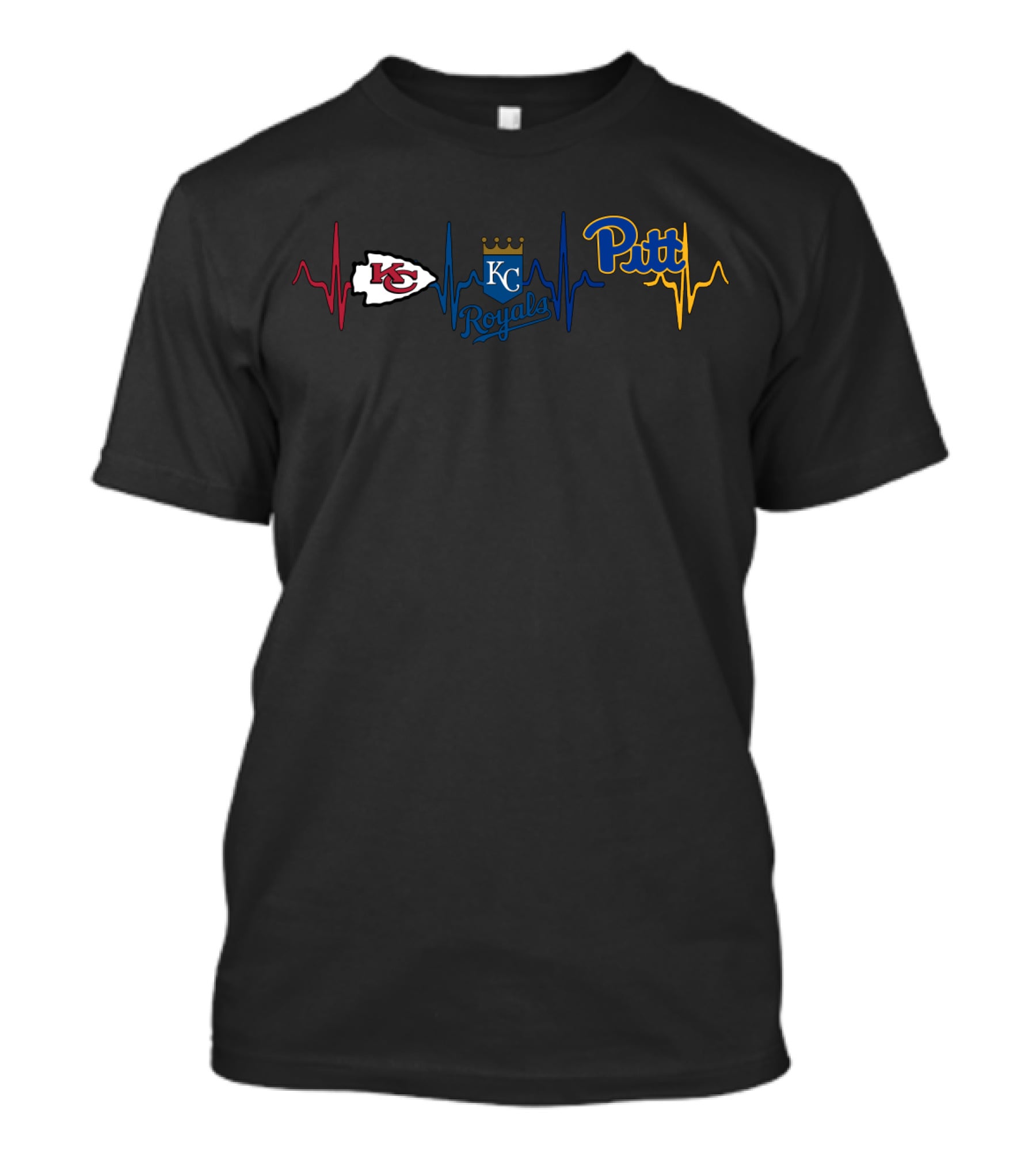 Kansas City Chiefs Royals Pitt Heartbeat T-Shirt